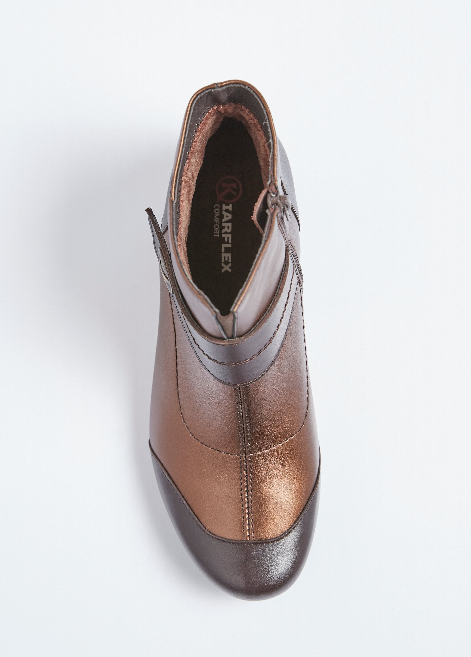 Boots zippées cuir talon décroché Femme Marron OPALE OV1