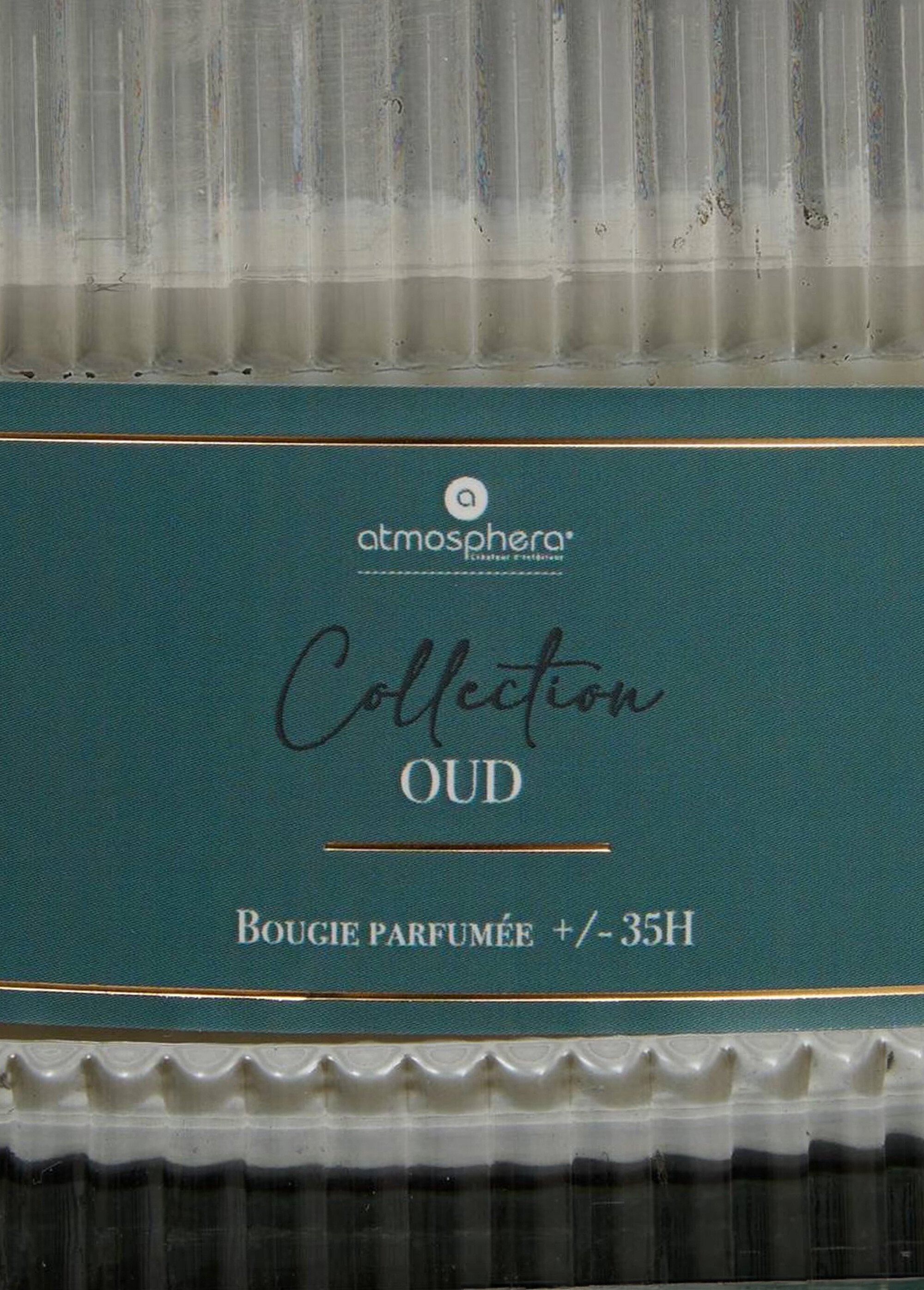 Bougie parfumée 4 mèches pot verre strié Blanc JJA-211727D DE2