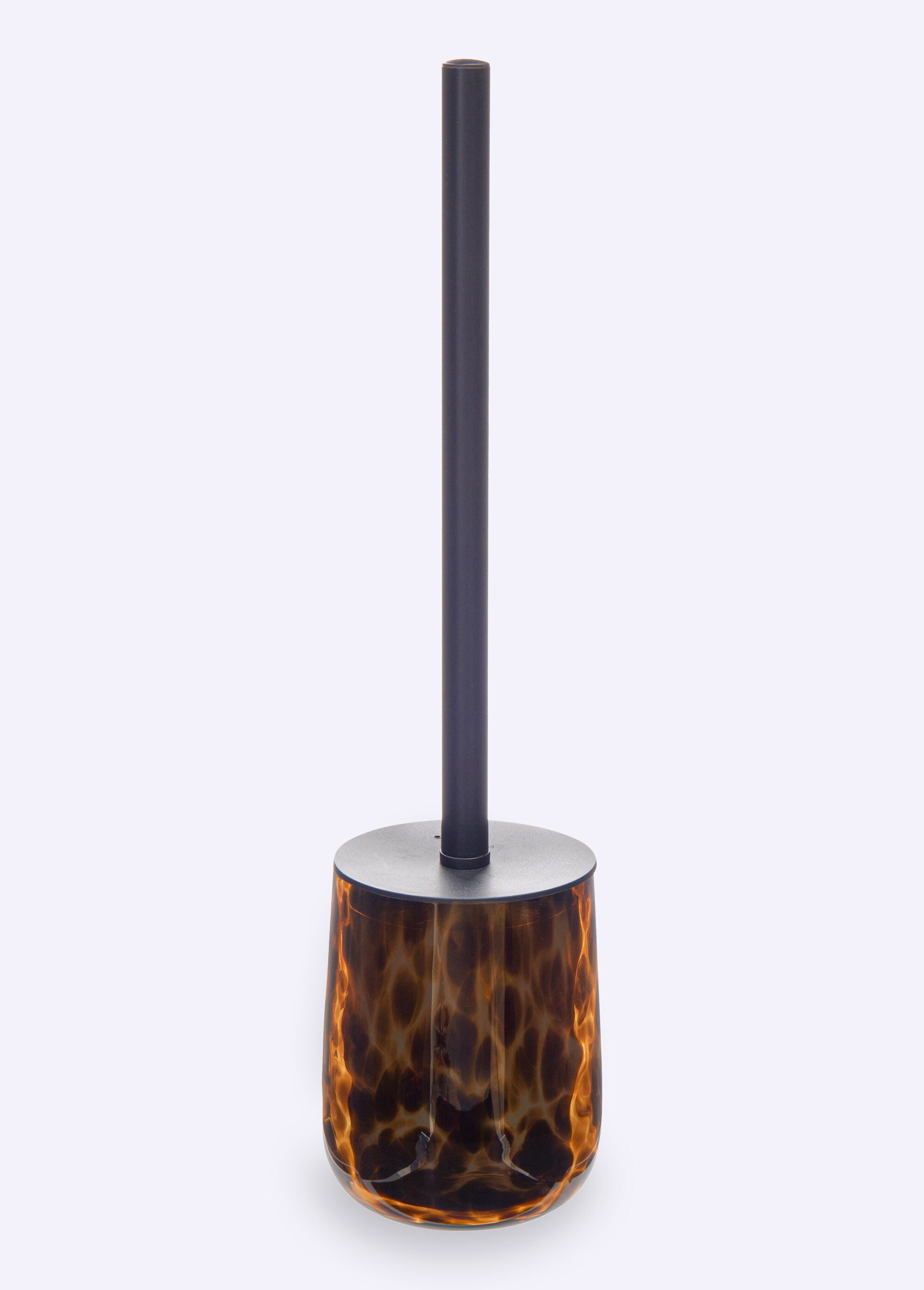 Brosse WC ronde en verre fumé tacheté Marron JJA-214766 FA1