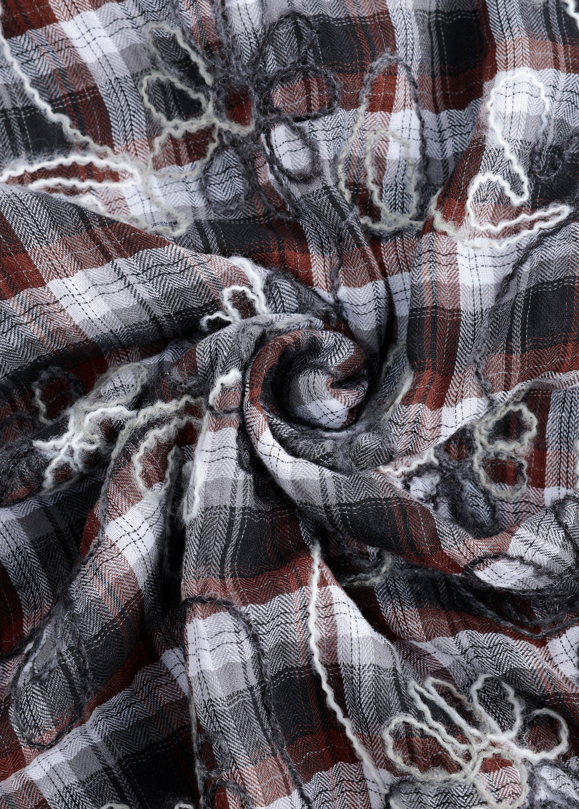 Coupon habillement carreaux et broderies