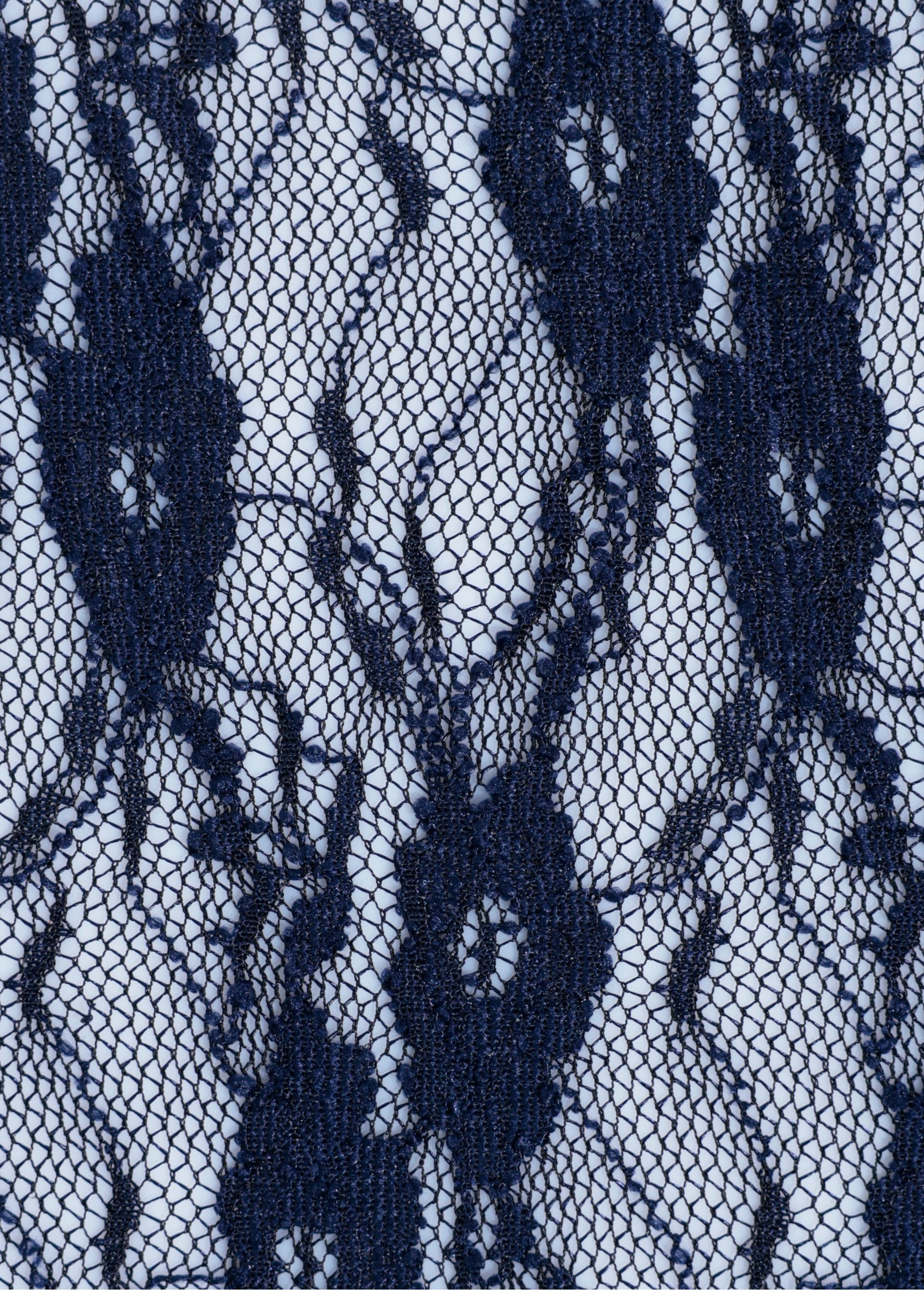 Coupon tissu broderie fleurs et tulle 6M BLEU COT146843 DE2