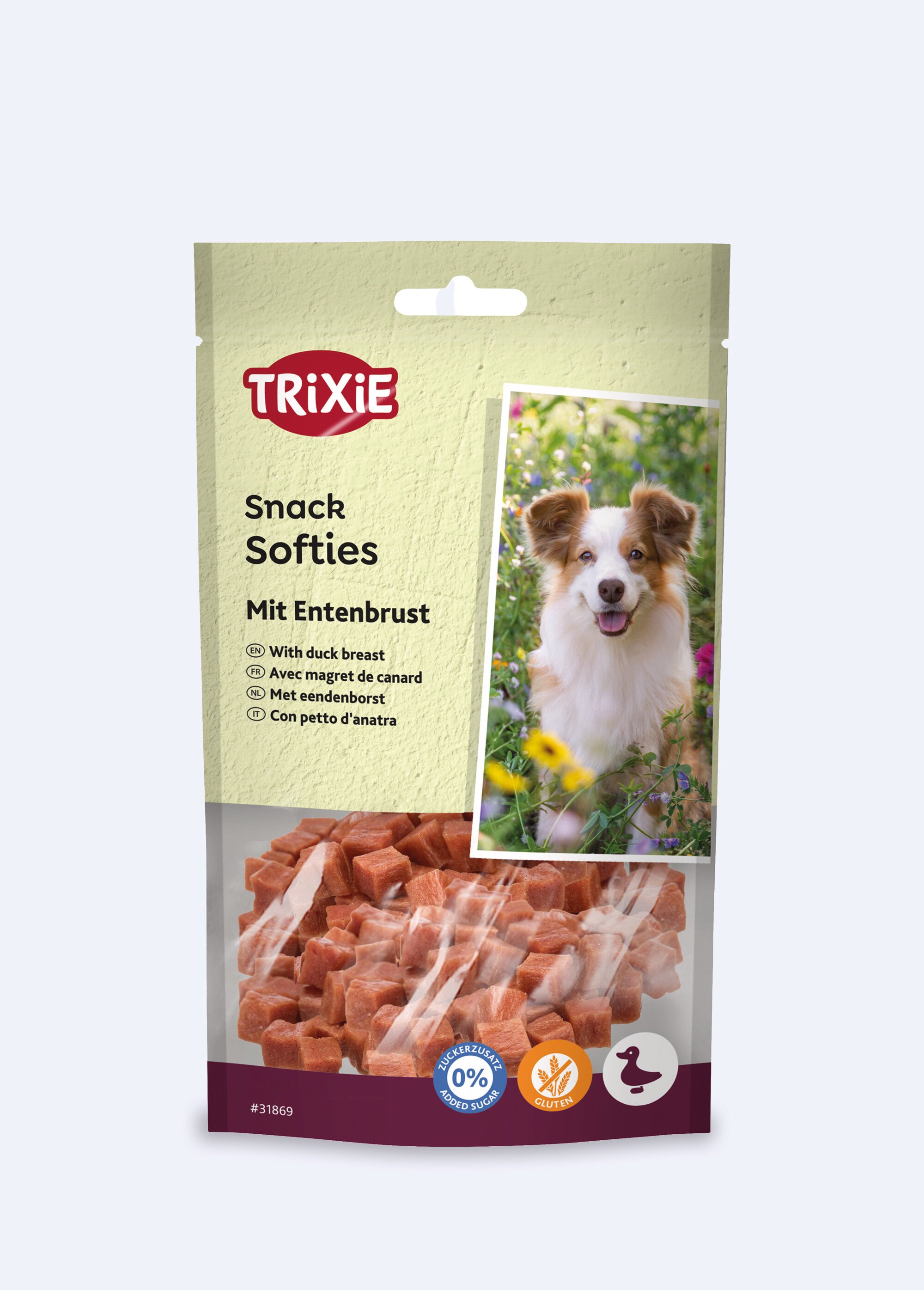 Cubes magret canard SOFTIES pour chien BEIGE TRX-31869 FA1