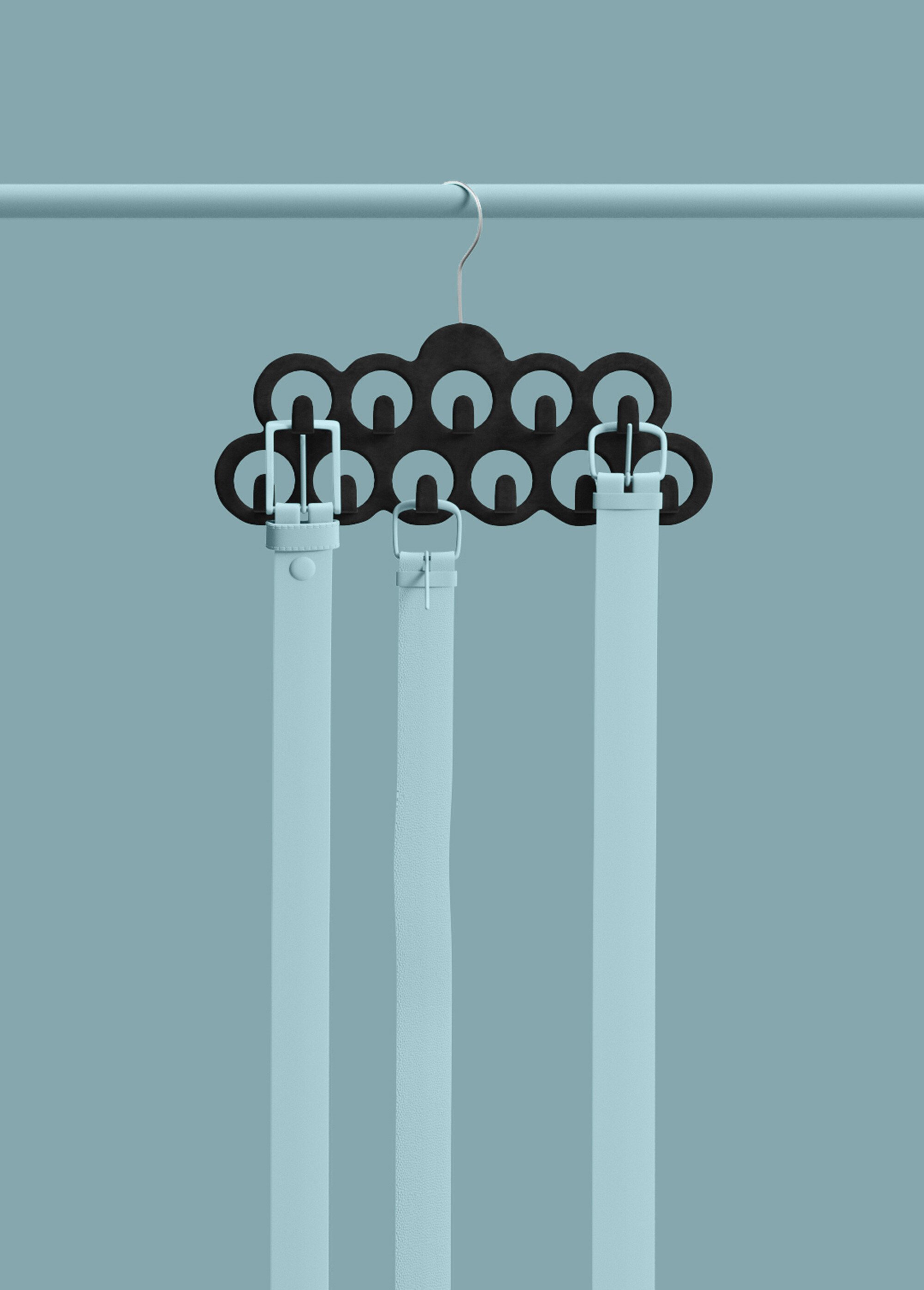 Cintre gain de place pour ceintures Noir JJA-116525 SI1