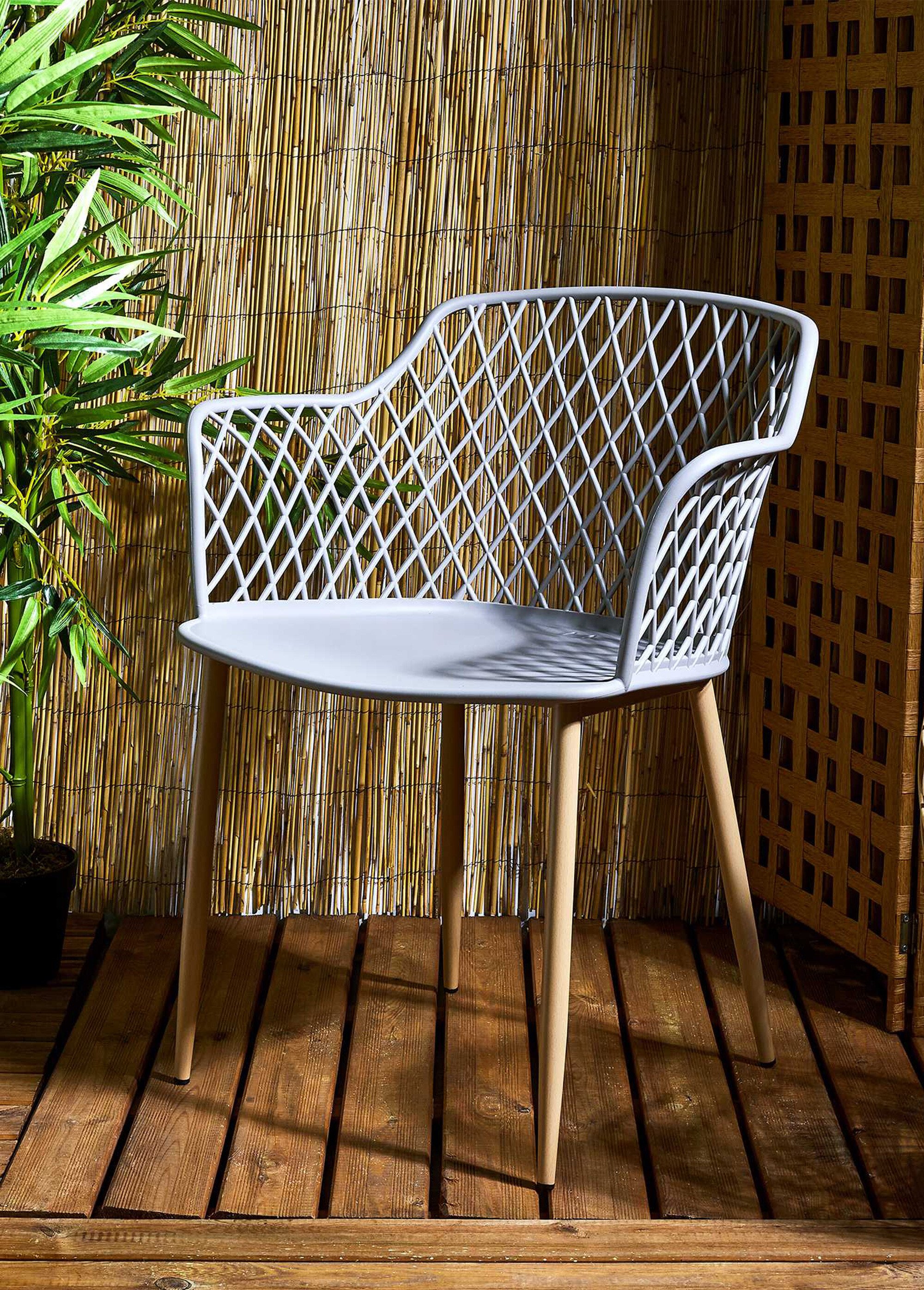 Fauteuils outdoor dossier ajouré losange MARRON CMP-HDO2240A SI1