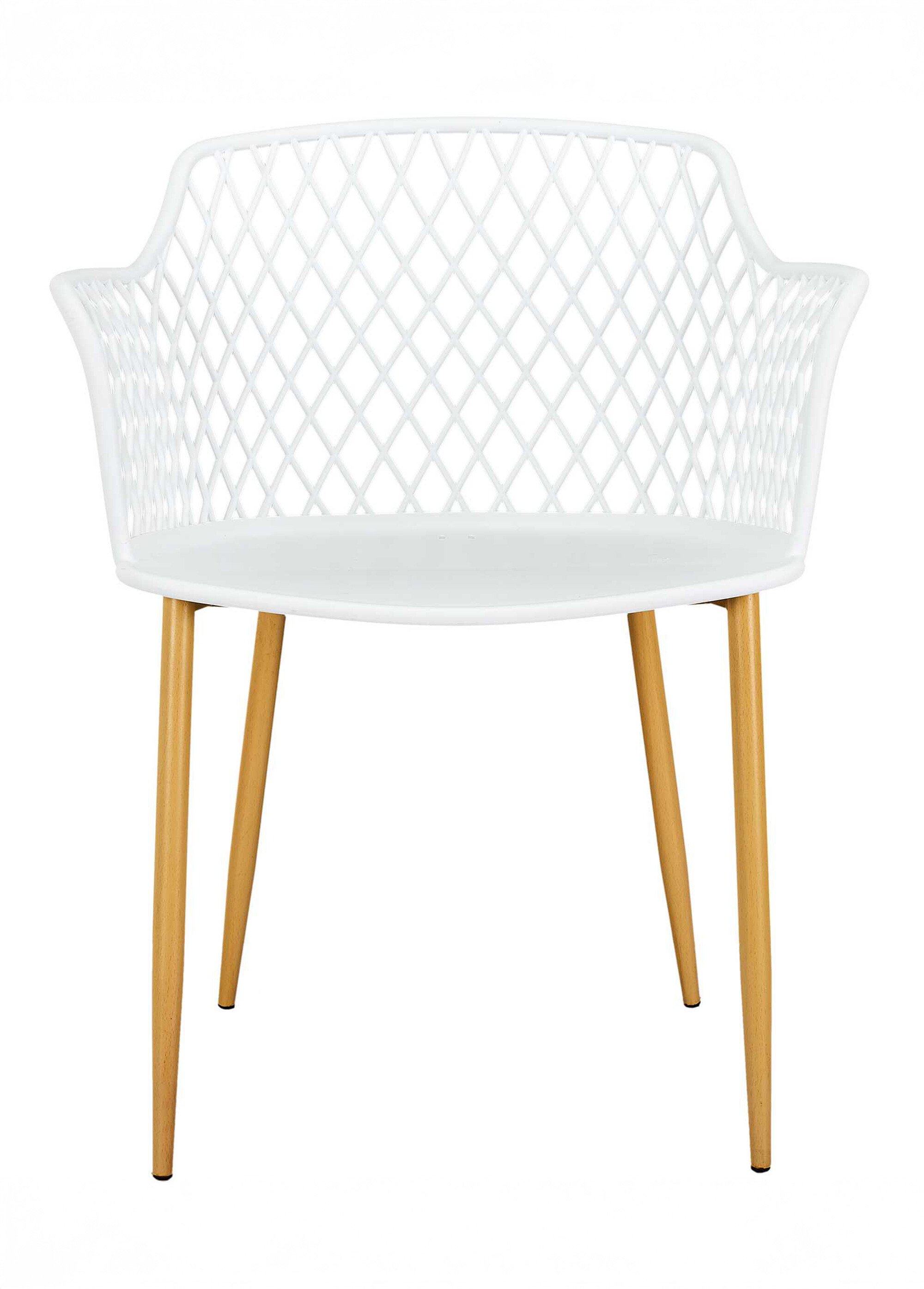 Fauteuils outdoor dossier ajouré losange BLANC CMP-HDO2240A DE1