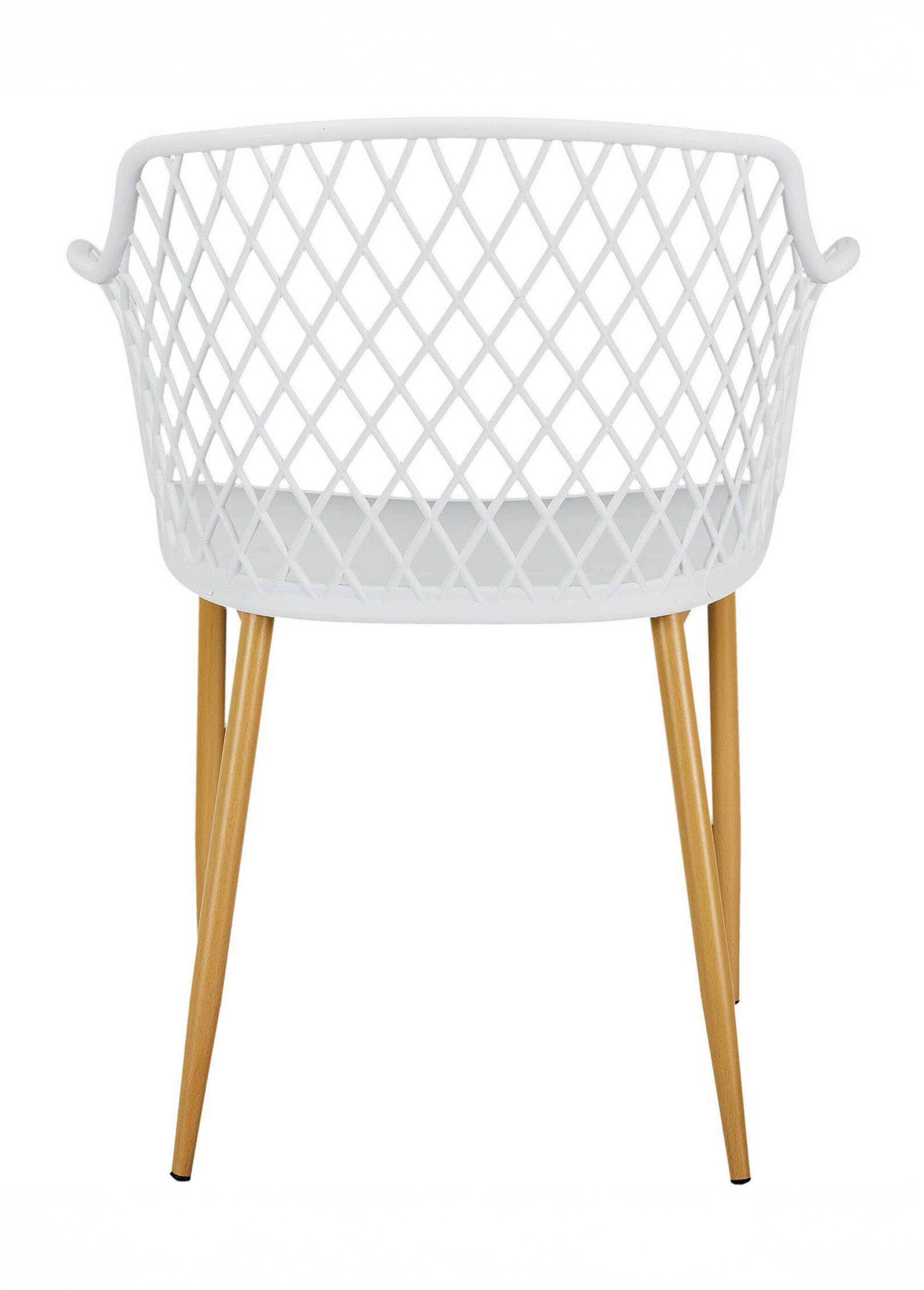 Fauteuils outdoor dossier ajouré losange BLANC CMP-HDO2240A DO1