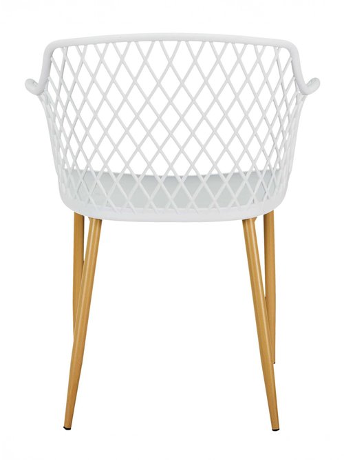 Fauteuils outdoor dossier ajouré losange BLANC CMP-HDO2240A DO1