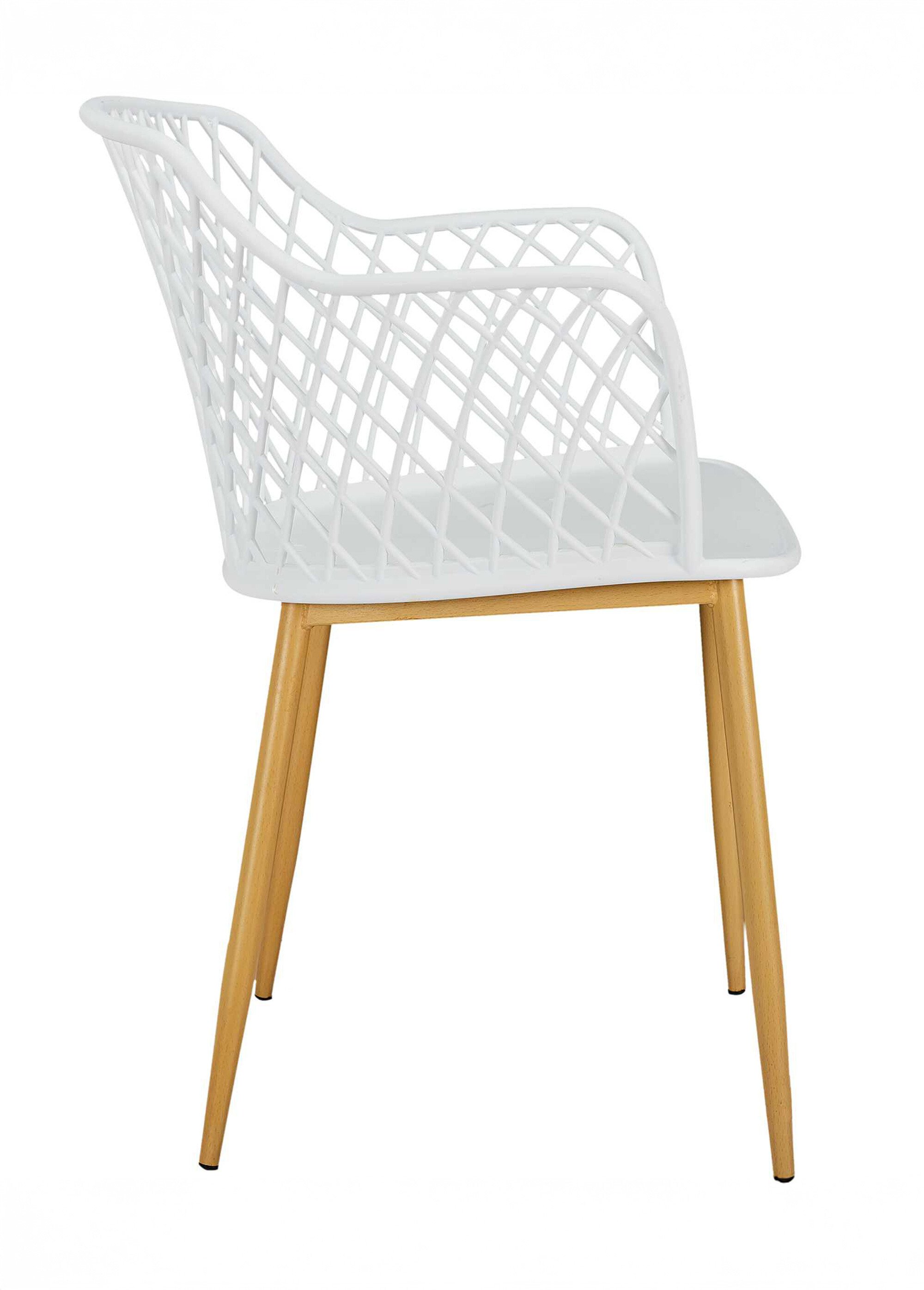 Fauteuils outdoor dossier ajouré losange BLANC CMP-HDO2240A DR1