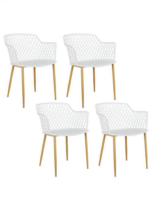 Fauteuils outdoor dossier ajouré losange BLANC CMP-HDO2240A FA1