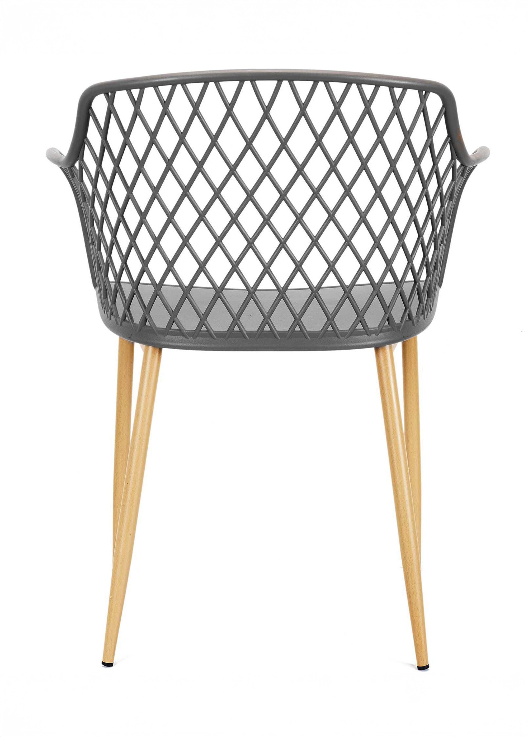 Fauteuils outdoor dossier ajouré losange GRIS CMP-HDO2240A DO1