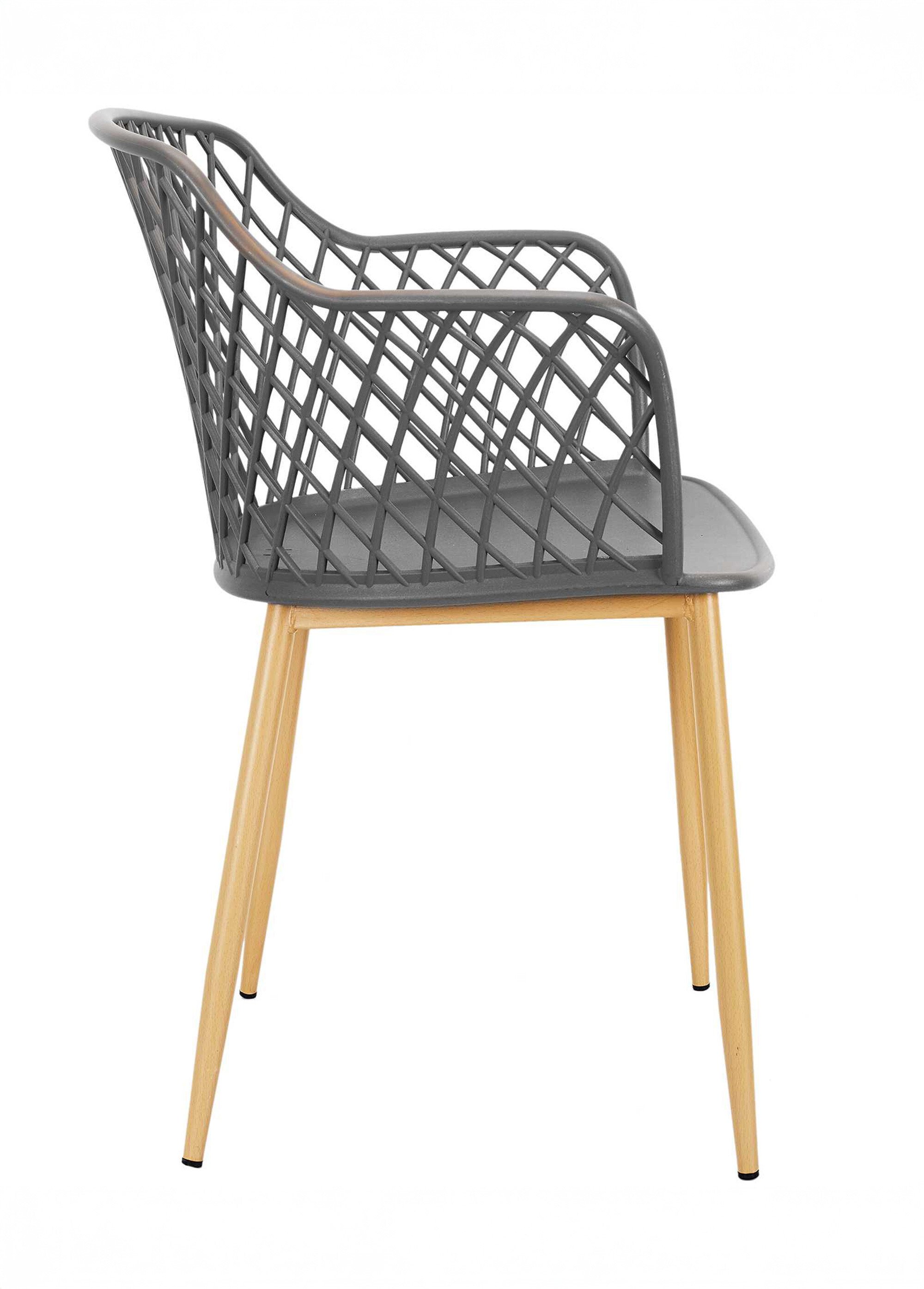 Fauteuils outdoor dossier ajouré losange GRIS CMP-HDO2240A DR1