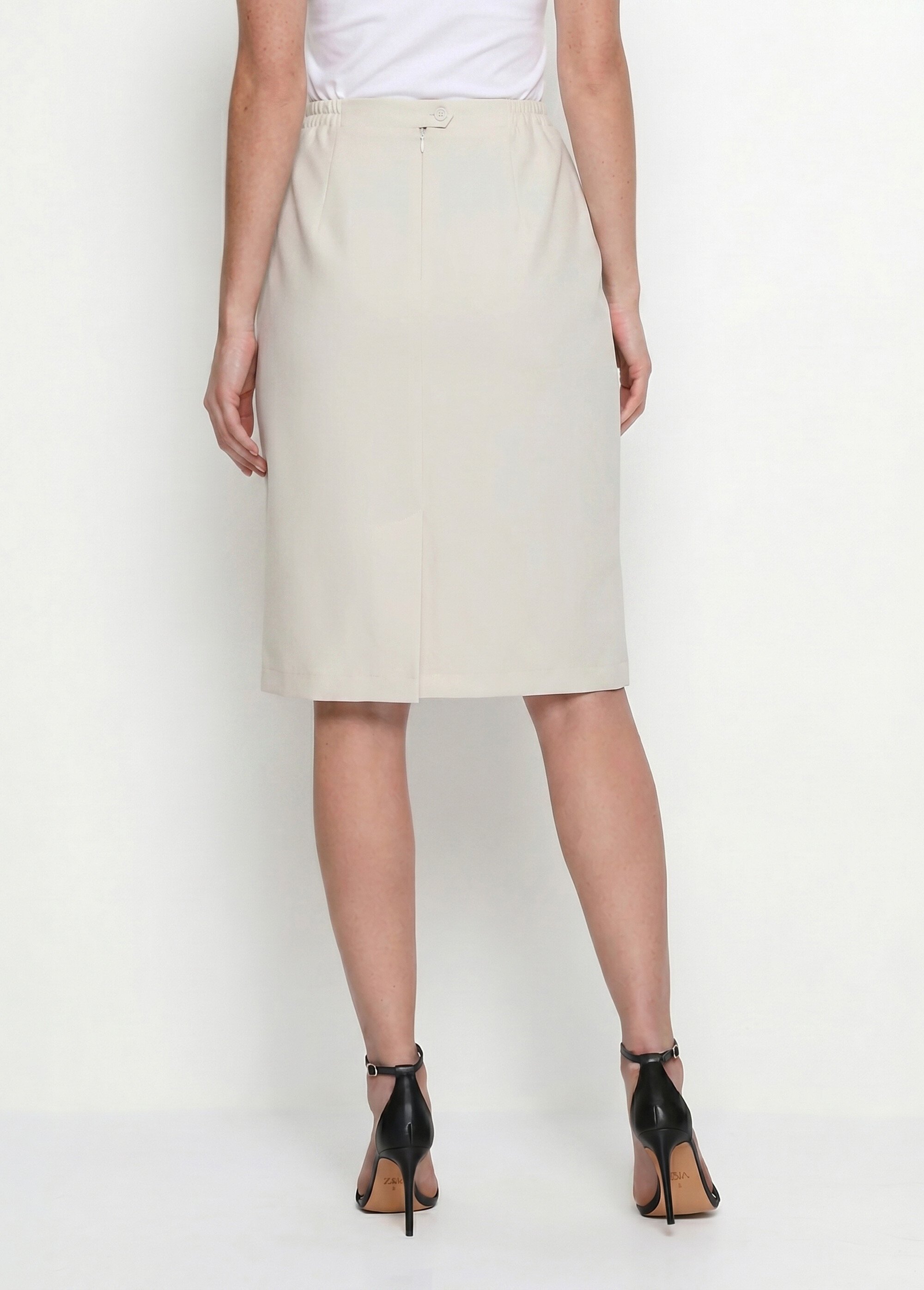 Jupe droite mi-longue Femme Beige LASER DO1