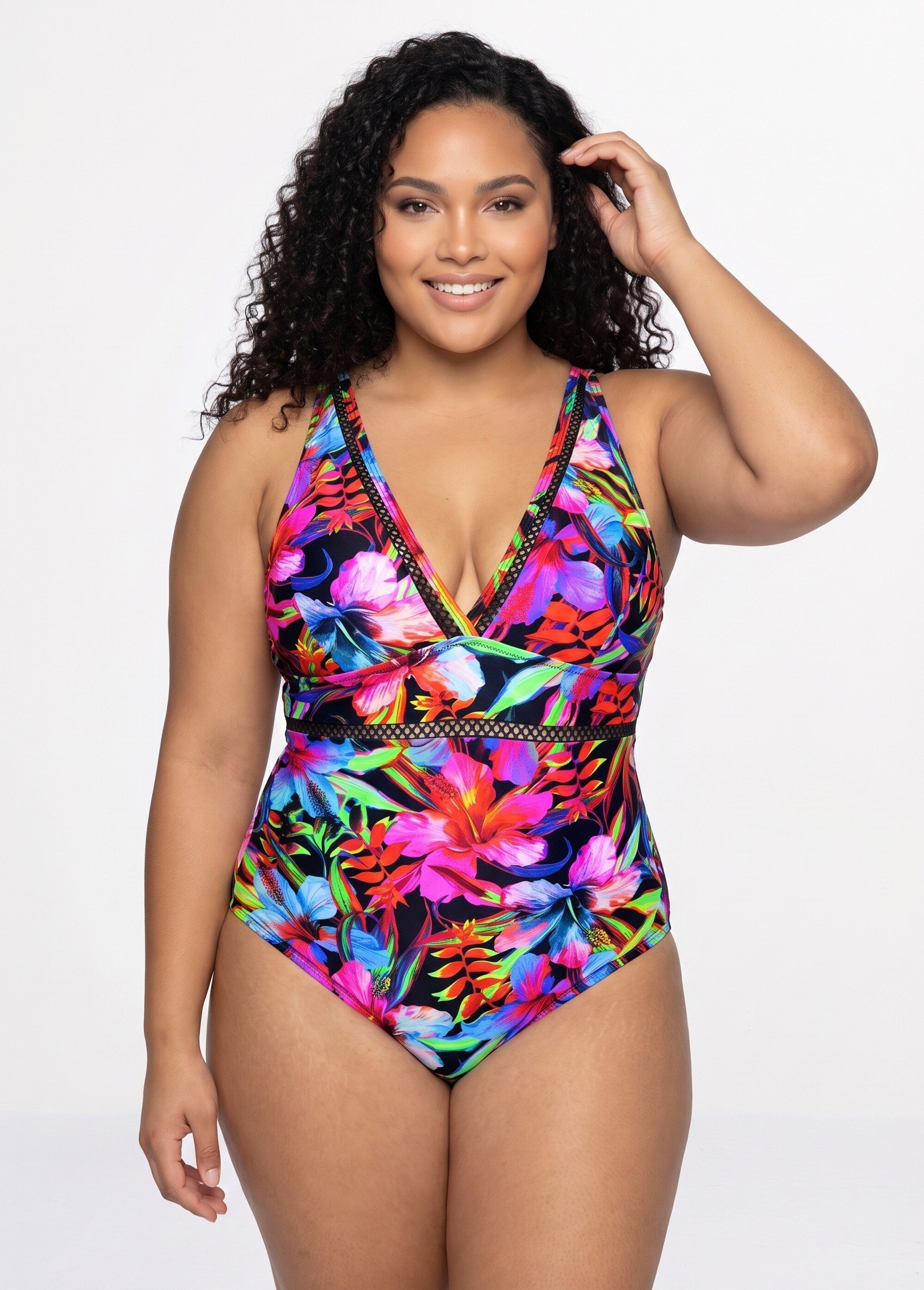 Maillot de bain 1 pièce imprimé exotique
