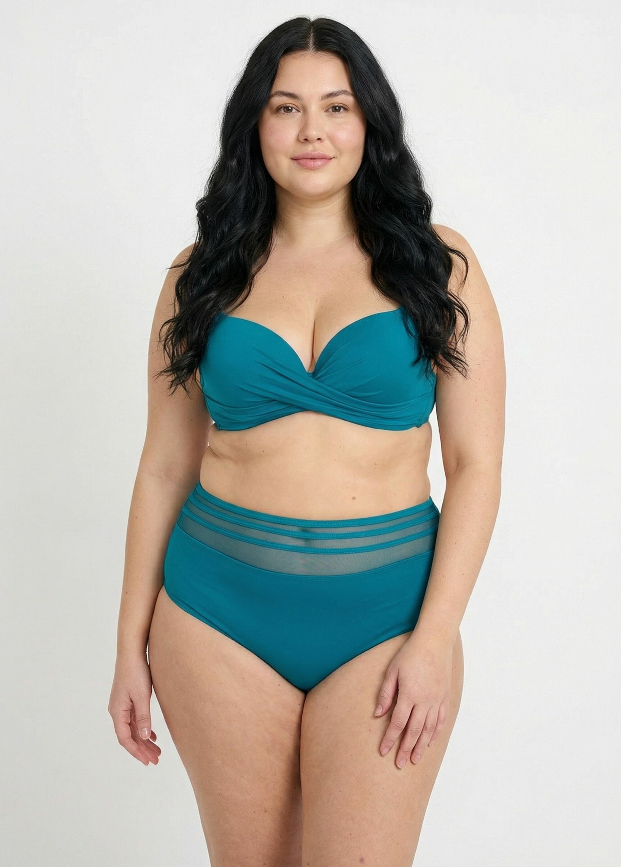 Maillot de bain 2 pièces grande taille Femme Grande Taille Vert SUNVC-2316-MIX FA1