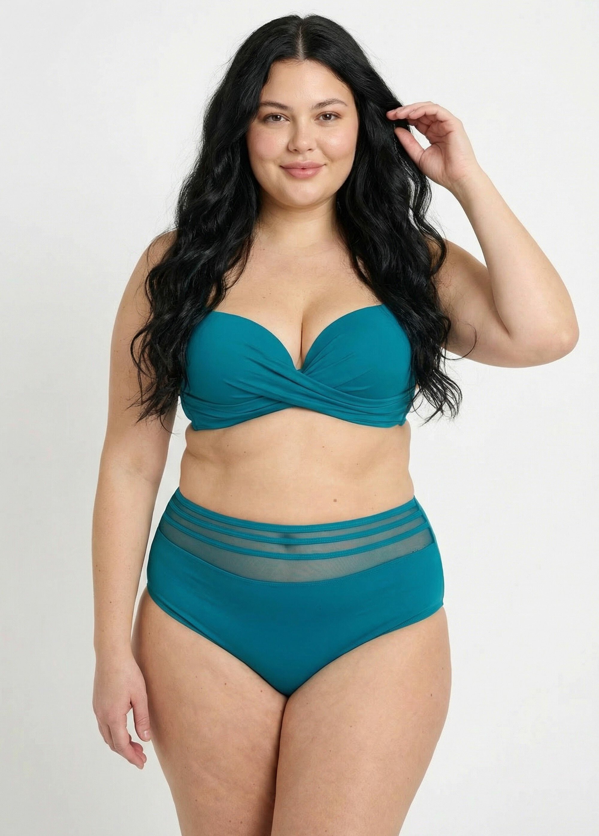 Maillot de bain 2 pièces grande taille Femme Grande Taille Vert SUNVC-2316-MIX MV1