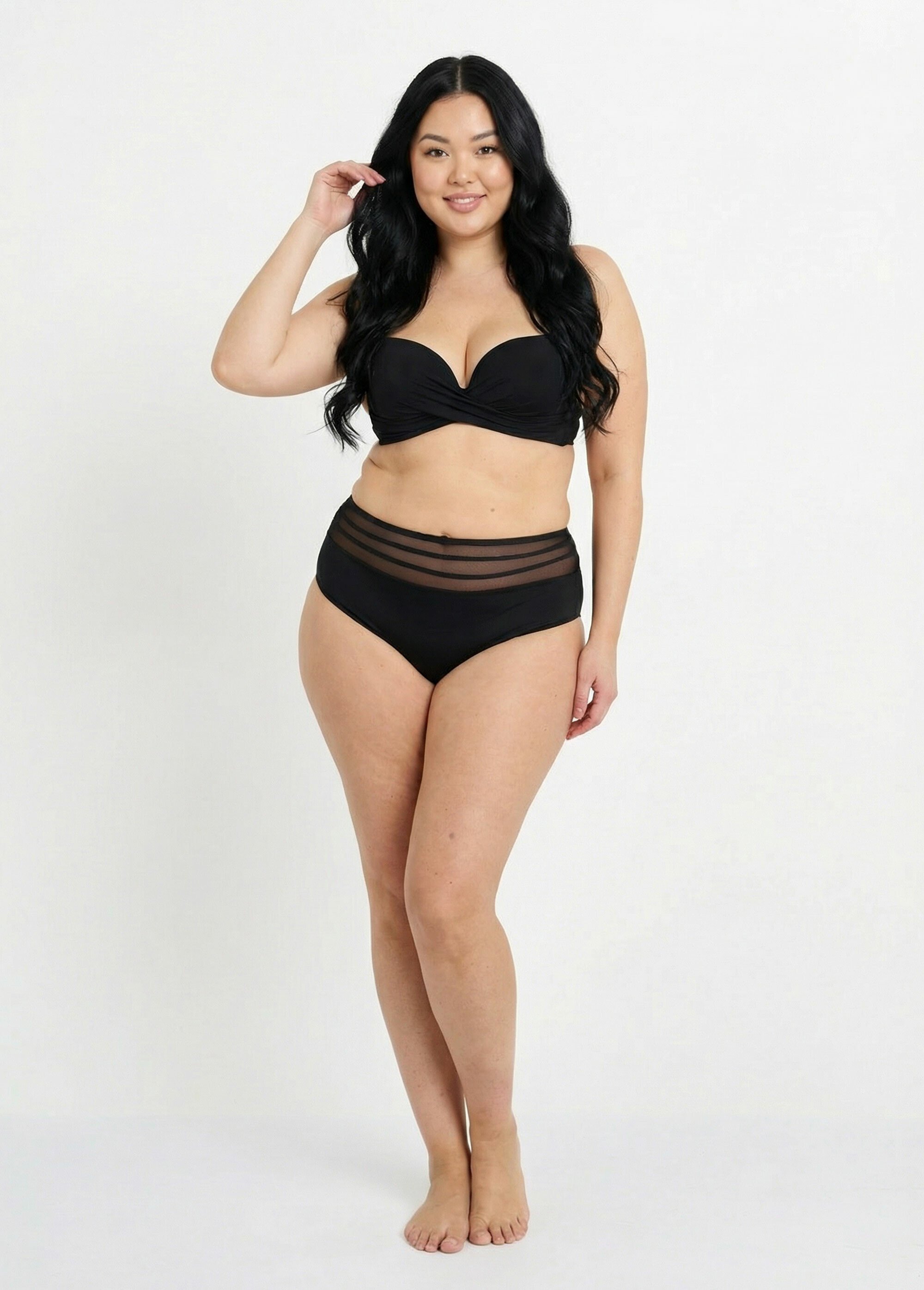 Maillot de bain 2 pièces grande taille Femme Grande Taille Noir SUNVC-2316-MIX SF1