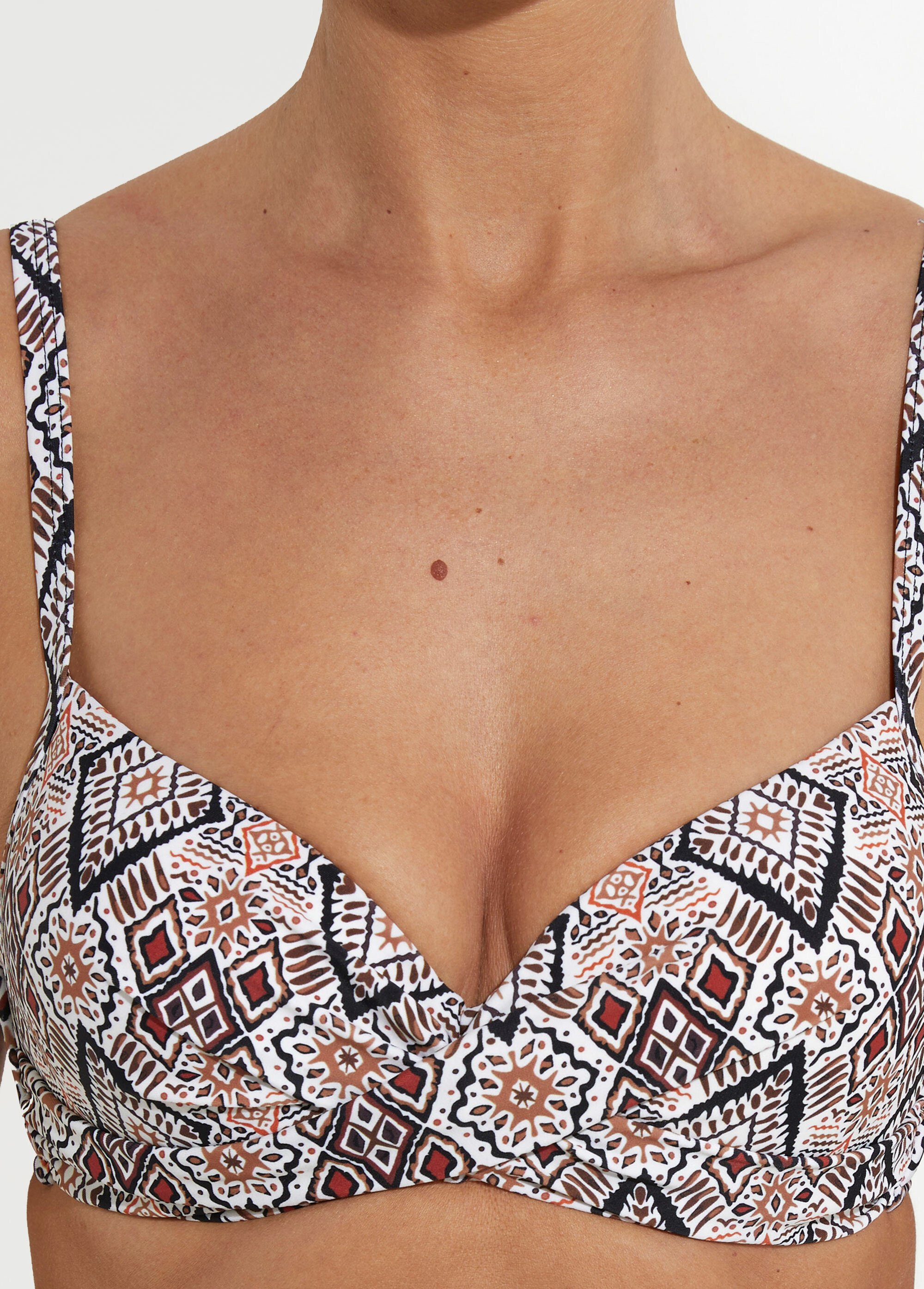 Maillot de bain 2 pièces motif aztèque Femme Marron SUNPY2A5907 DE1