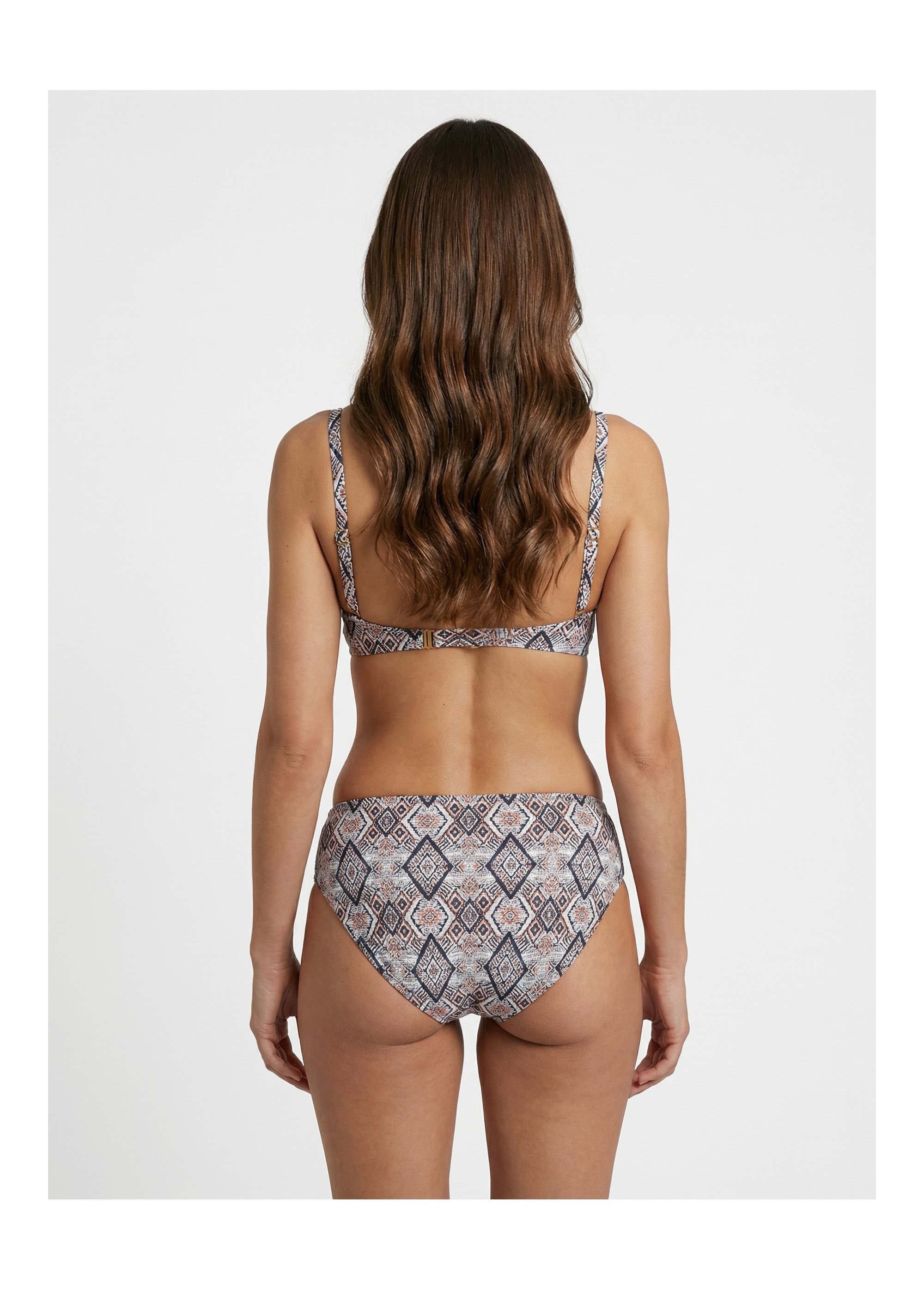 Maillot de bain 2 pièces motif aztèque Femme Marron SUNPY2A5907 DO1