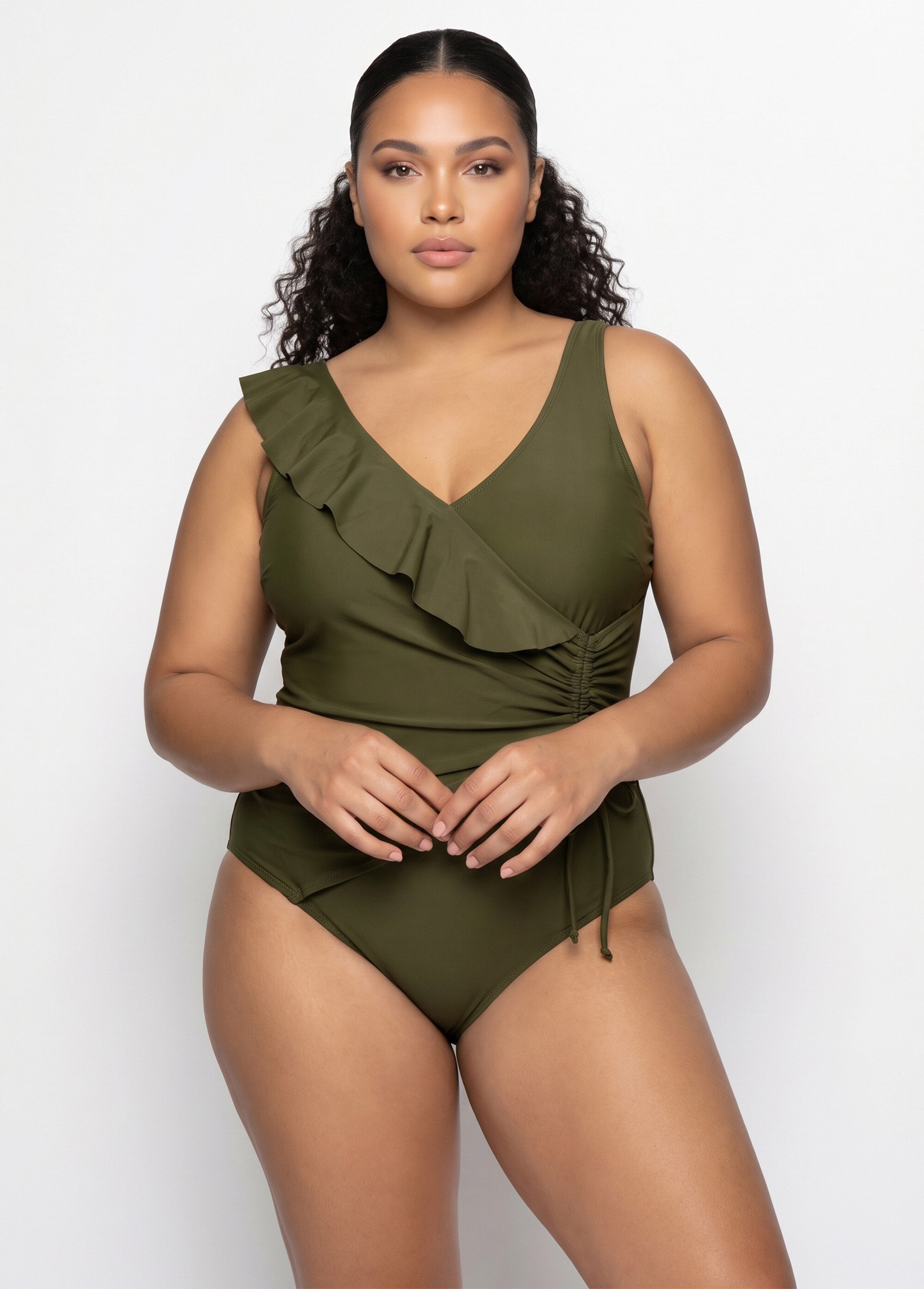 Maillot de bain cache-coeur volanté