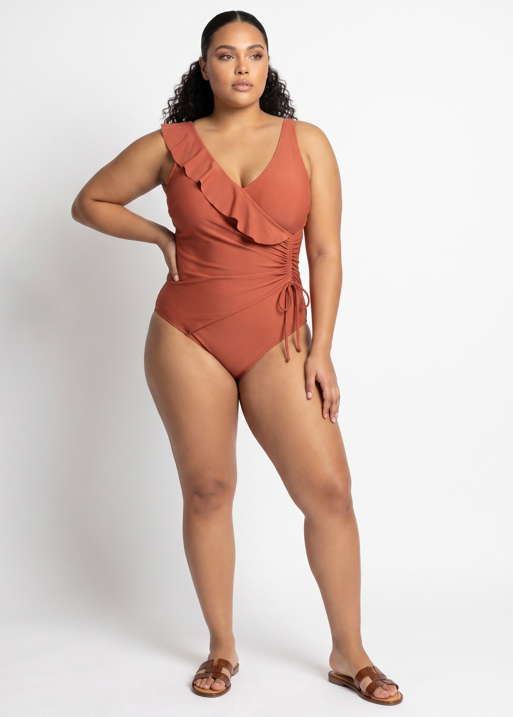 Maillot de bain cache-coeur volanté