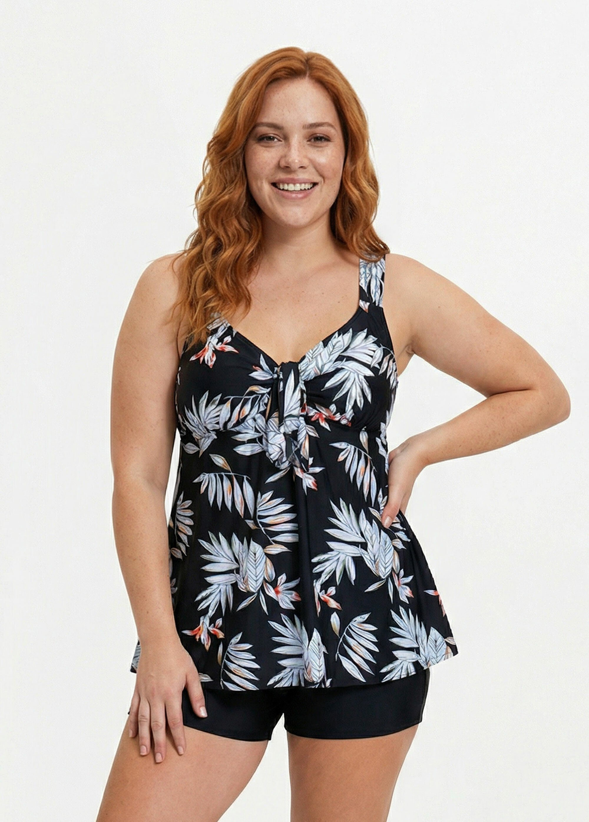 Maillot de bain tankini imprimé exotique