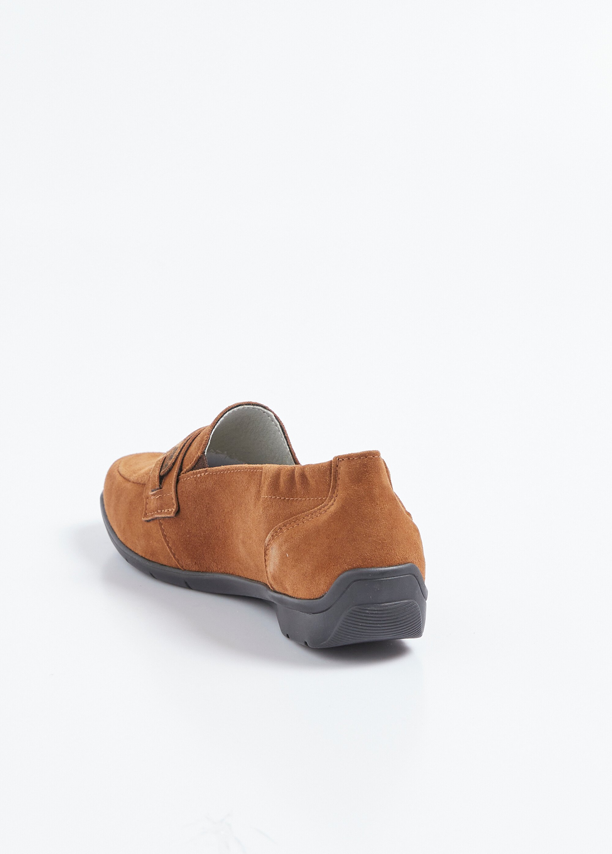 Mocassins cuir velours élastiqués largeur confort Femme Beige ONCEAU DO1