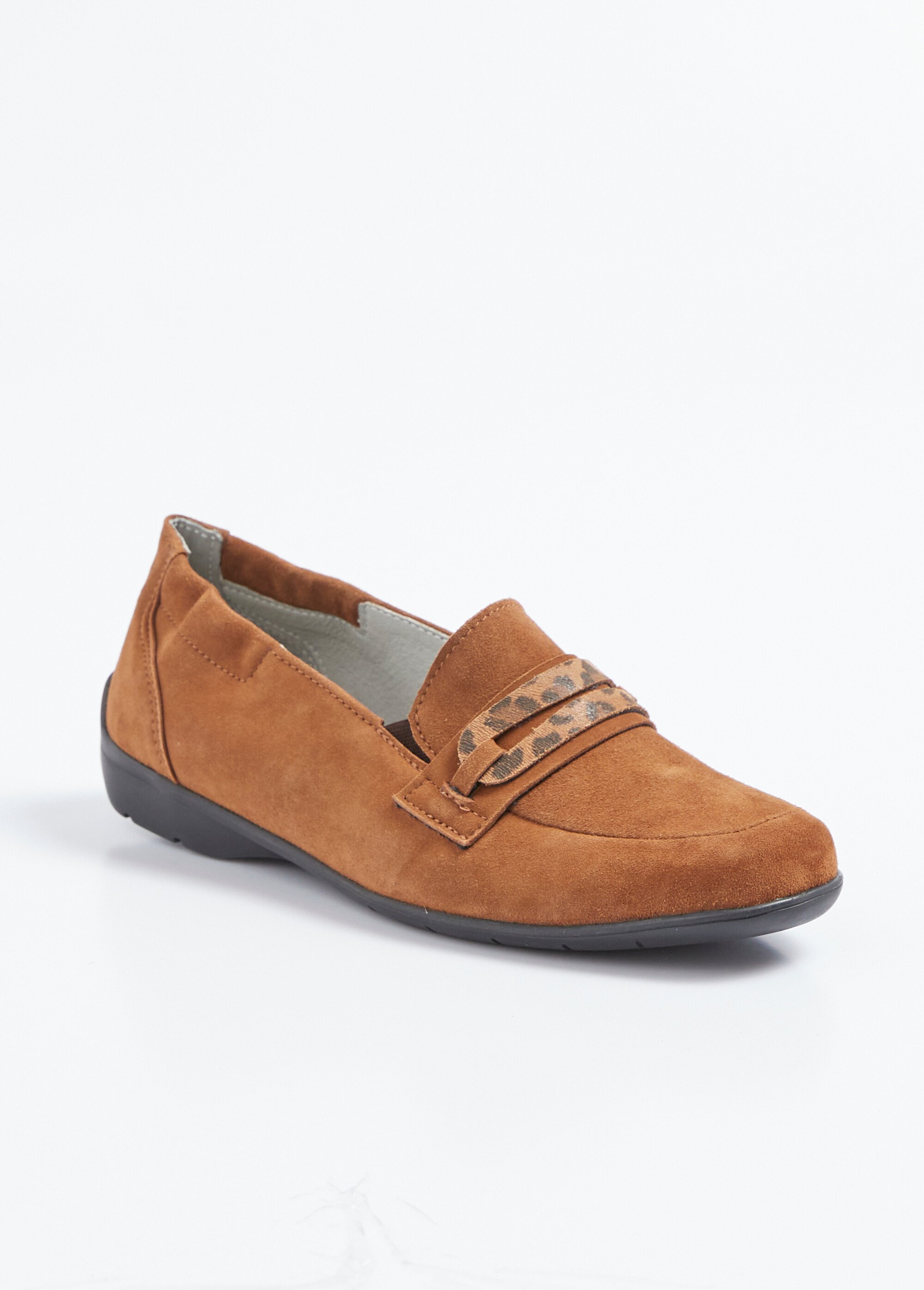 Mocassins cuir velours élastiqués largeur confort