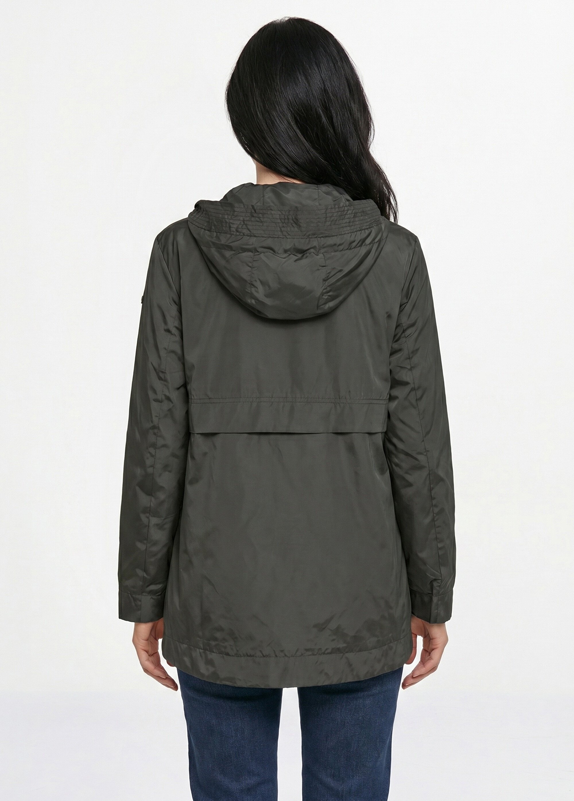 Parka déperlante capuche resserrable Femme Noir GEO-W5520R DO1