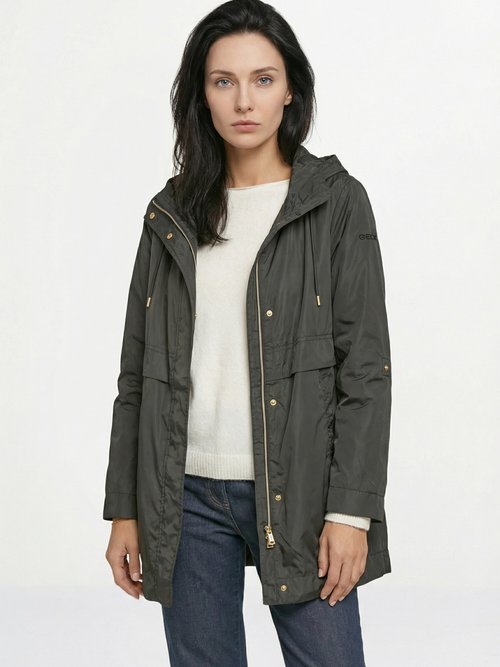 Parka déperlante capuche resserrable Femme Noir GEO-W5520R FA1