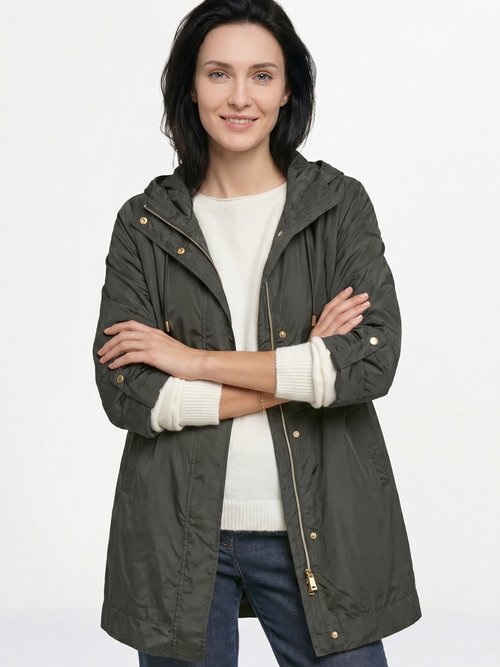 Parka déperlante capuche resserrable Femme Noir GEO-W5520R MV1