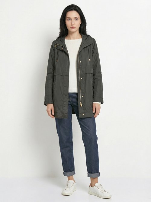 Parka déperlante capuche resserrable Femme Noir GEO-W5520R SI1