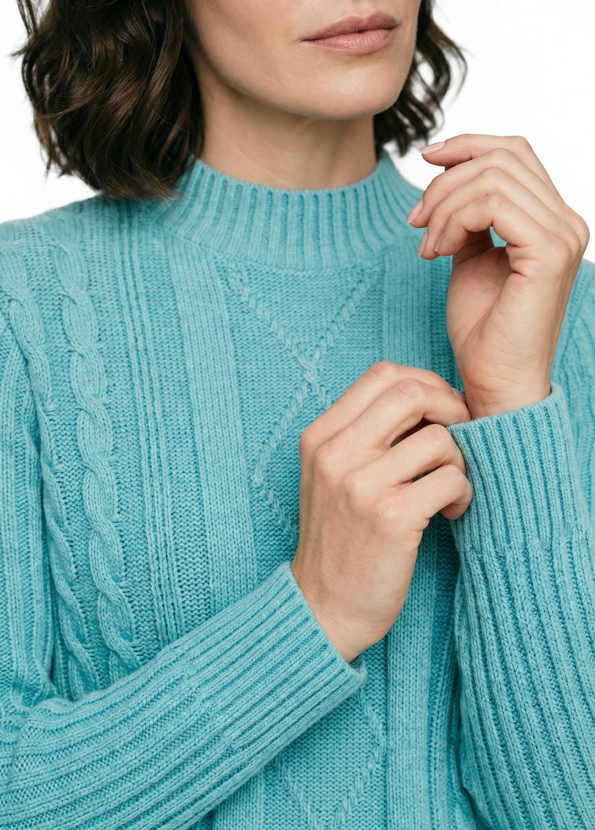 Pull chaud style irlandais col montant