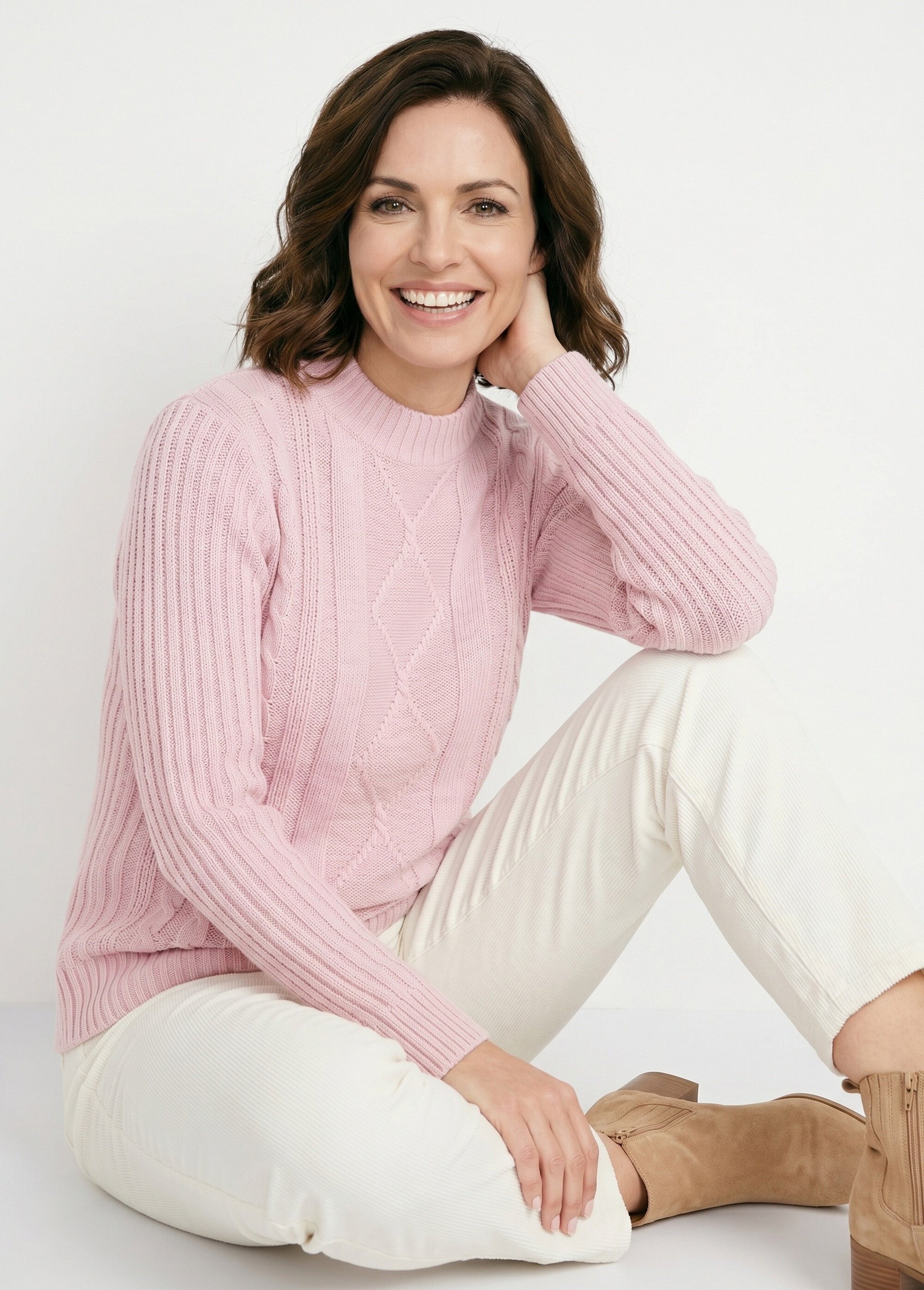 Pull chaud style irlandais col montant