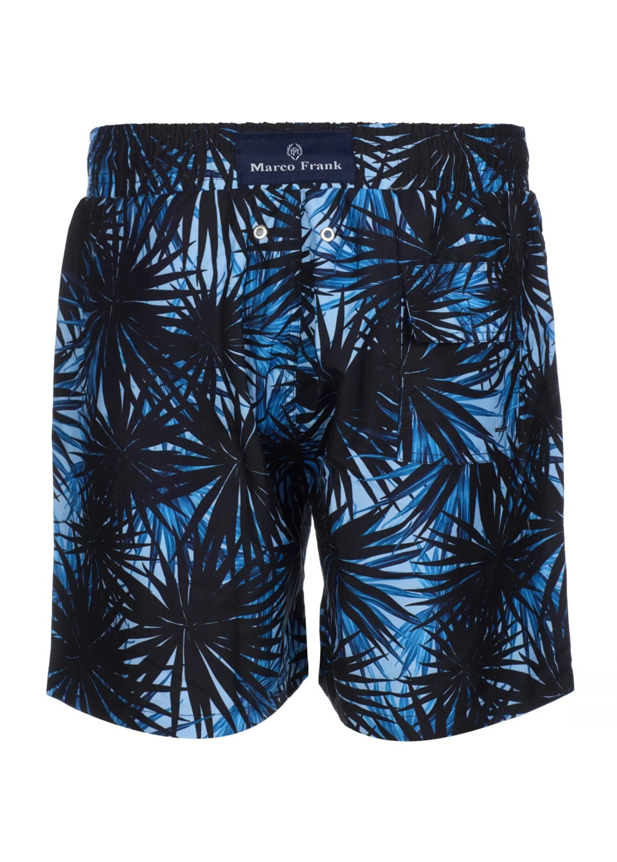 Short de bain imprimé tropical, élastiqué Homme Bleu MFK-FABER AP2