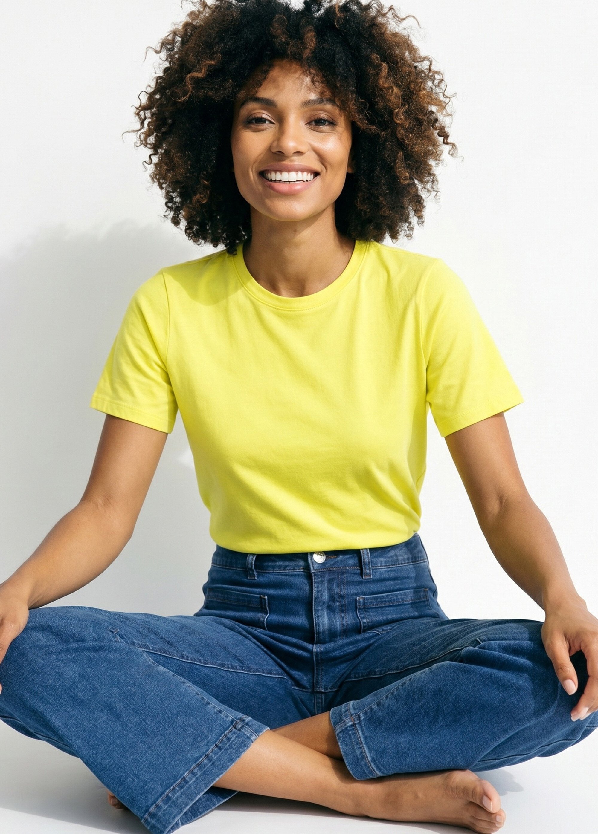 T-shirt pur coton col rond, essentiel