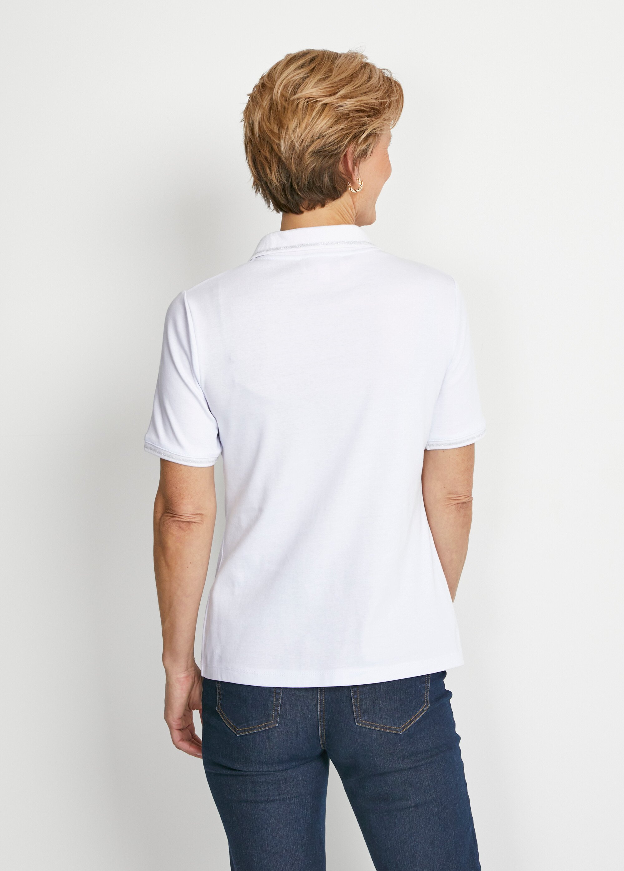 Tee-shirt col polo court maille