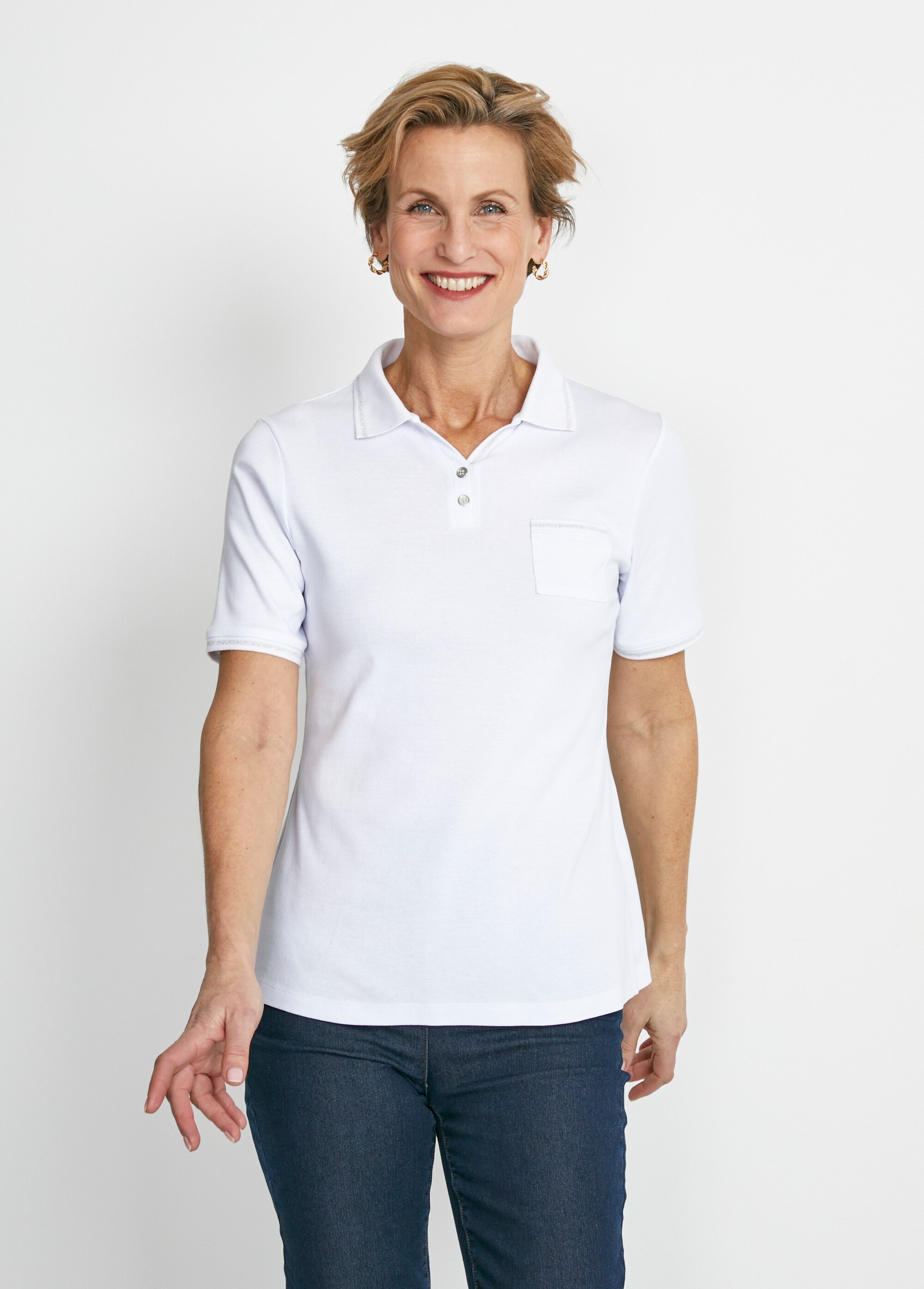 Tee-shirt col polo court maille
