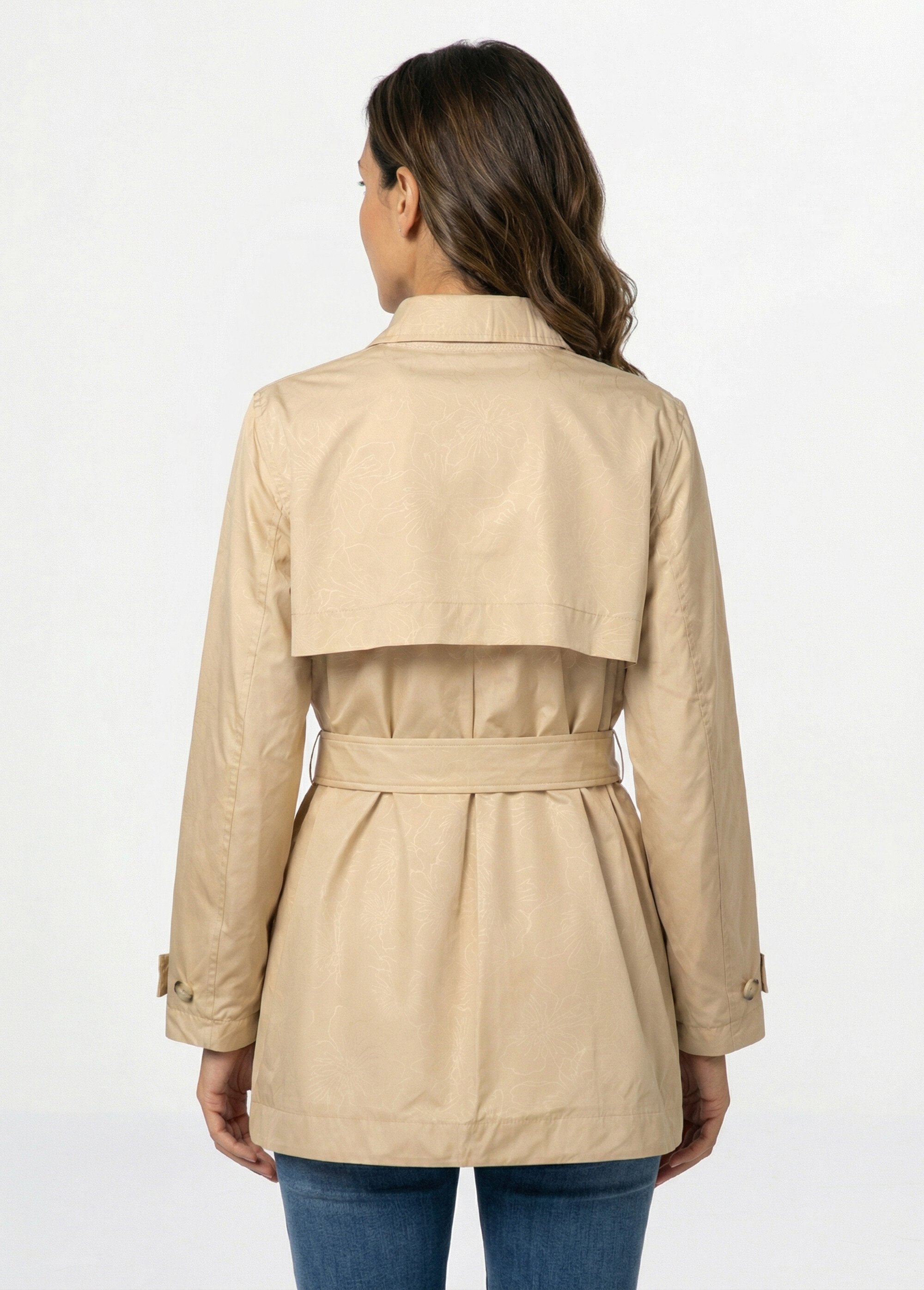 Trench déperlant avec ceinture à nouer