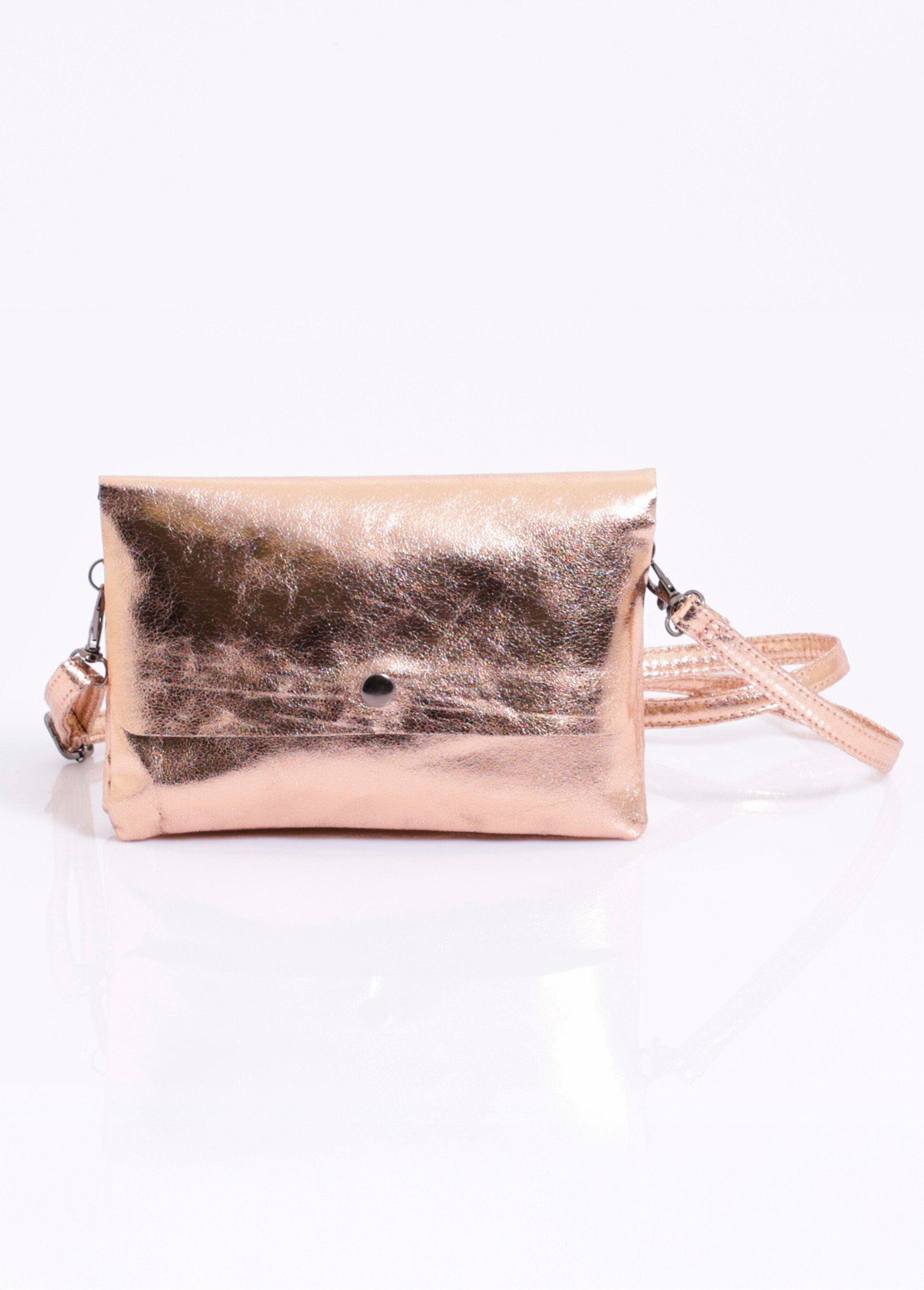 Sac pochette métallisé chic avec rabat