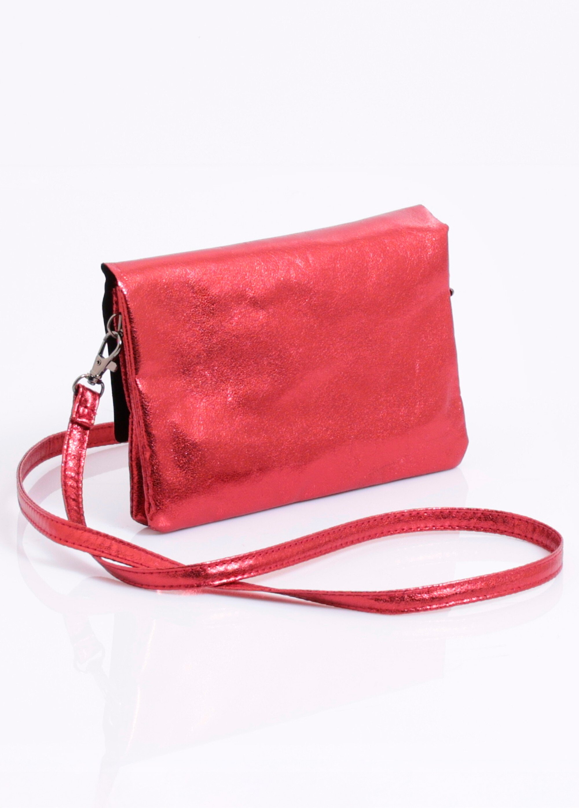 Sac pochette métallisé chic avec rabat