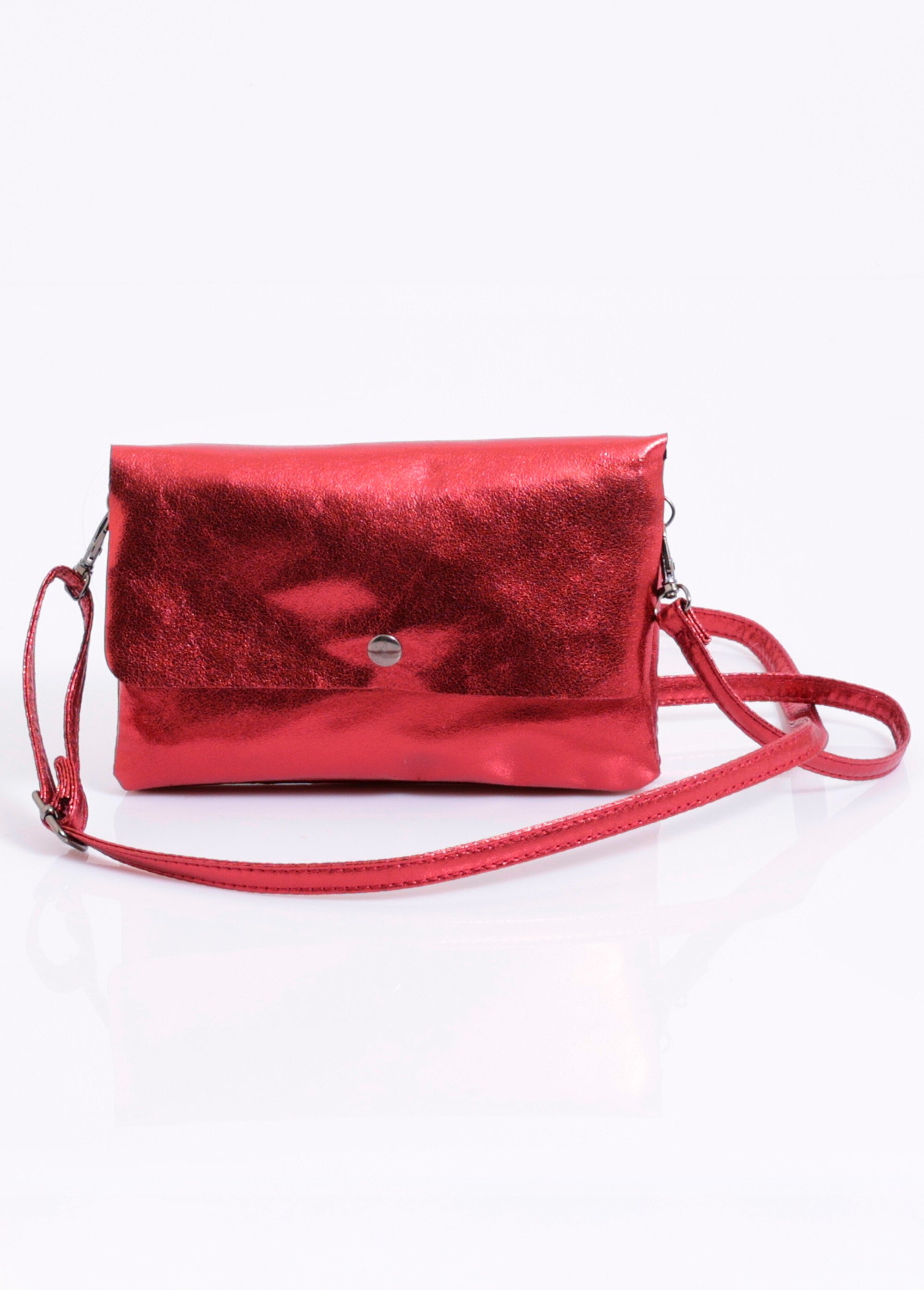 Sac pochette métallisé chic avec rabat