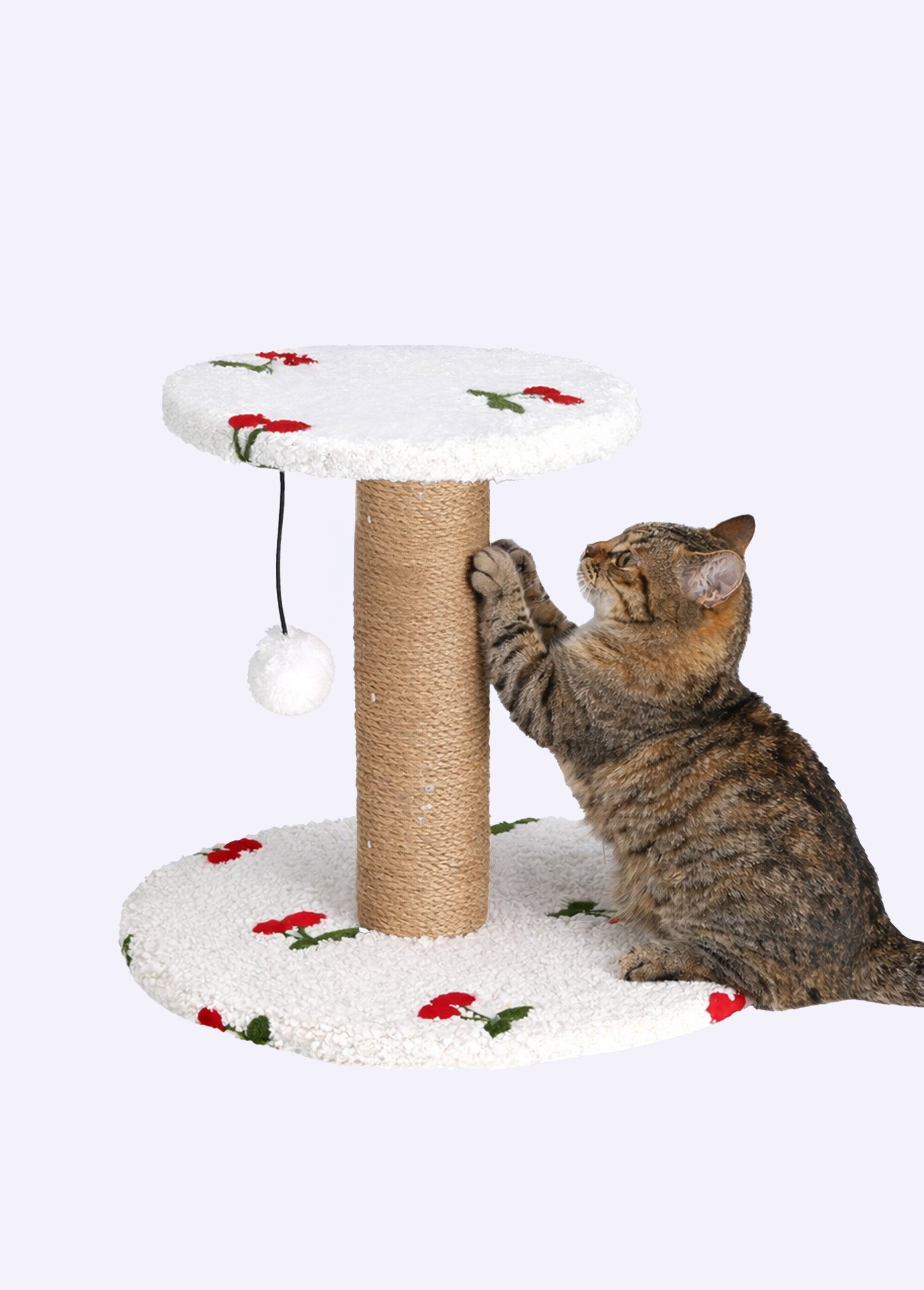 Arbre à chat motif fantaisie + balle ROUGE KP-PET000070 SI1