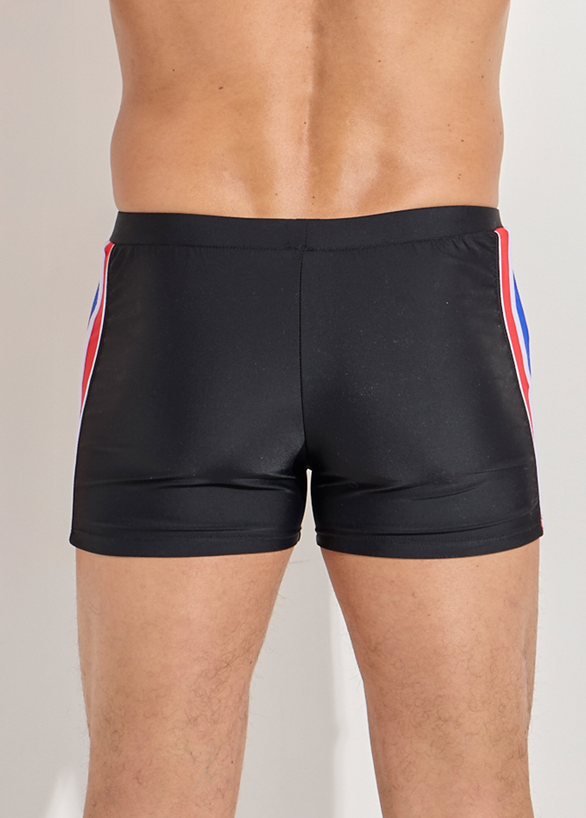 Boxer de bain piscine, bandes cotés