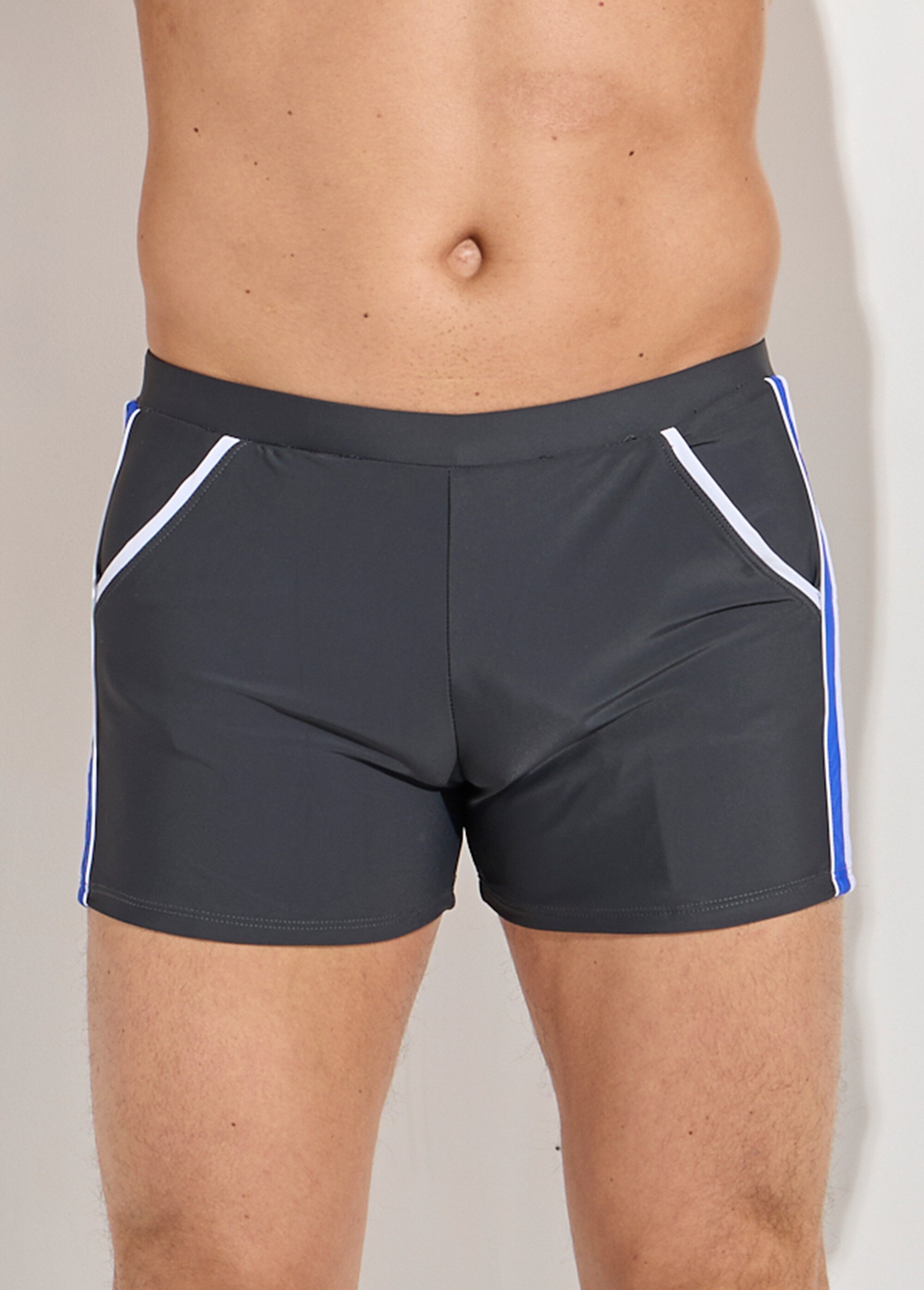 Boxer de bain piscine, bandes cotés Homme Gris SUNVY5CL6635 FA1