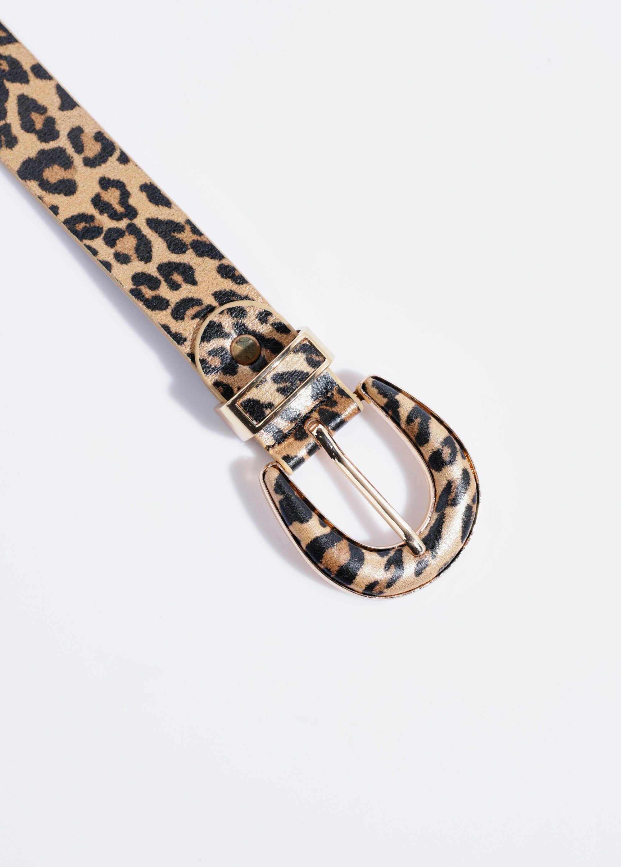 Ceinture léopard avec boucle ton sur ton Femme Noir TD-CEI910245 DE1