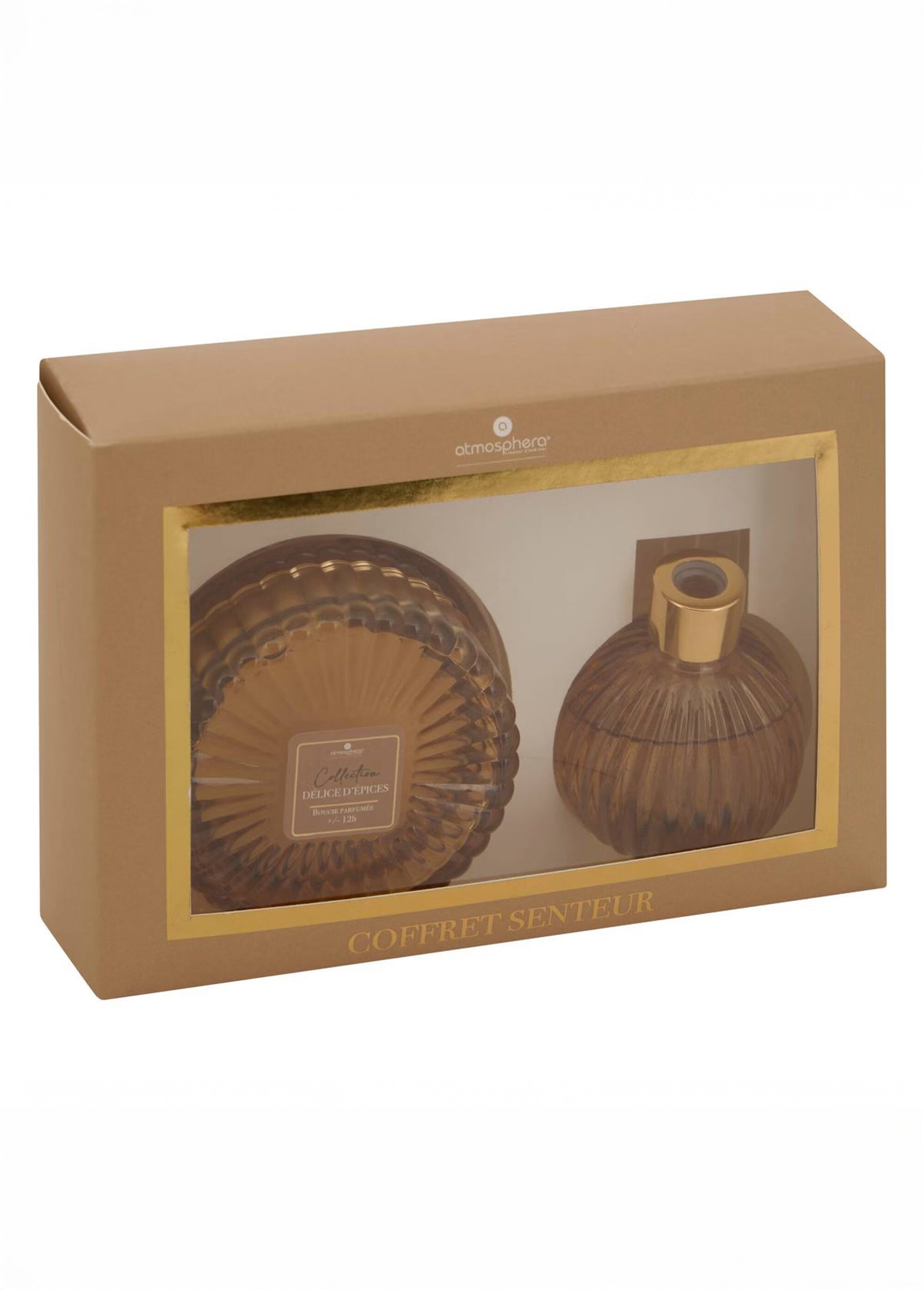 Coffret Senteur : bougie + diffuseur Marron JJA-211729B DE4