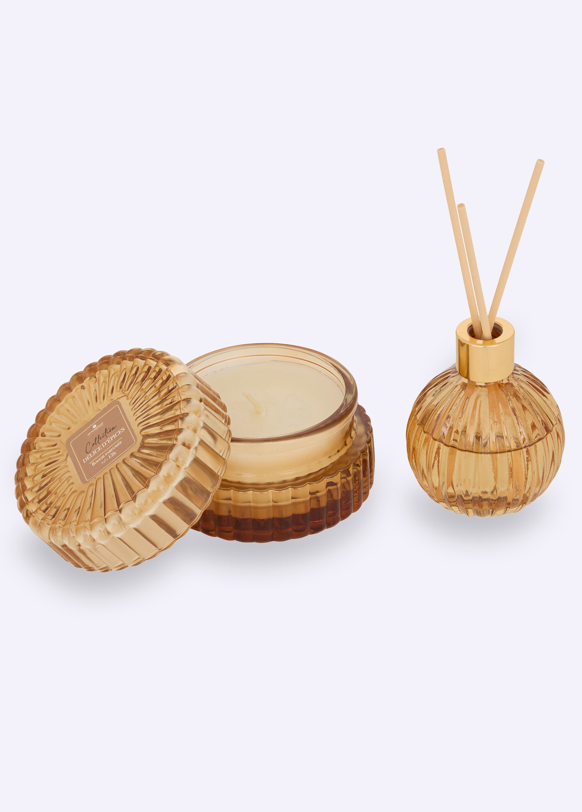 Coffret Senteur : bougie + diffuseur Marron JJA-211729B FA1