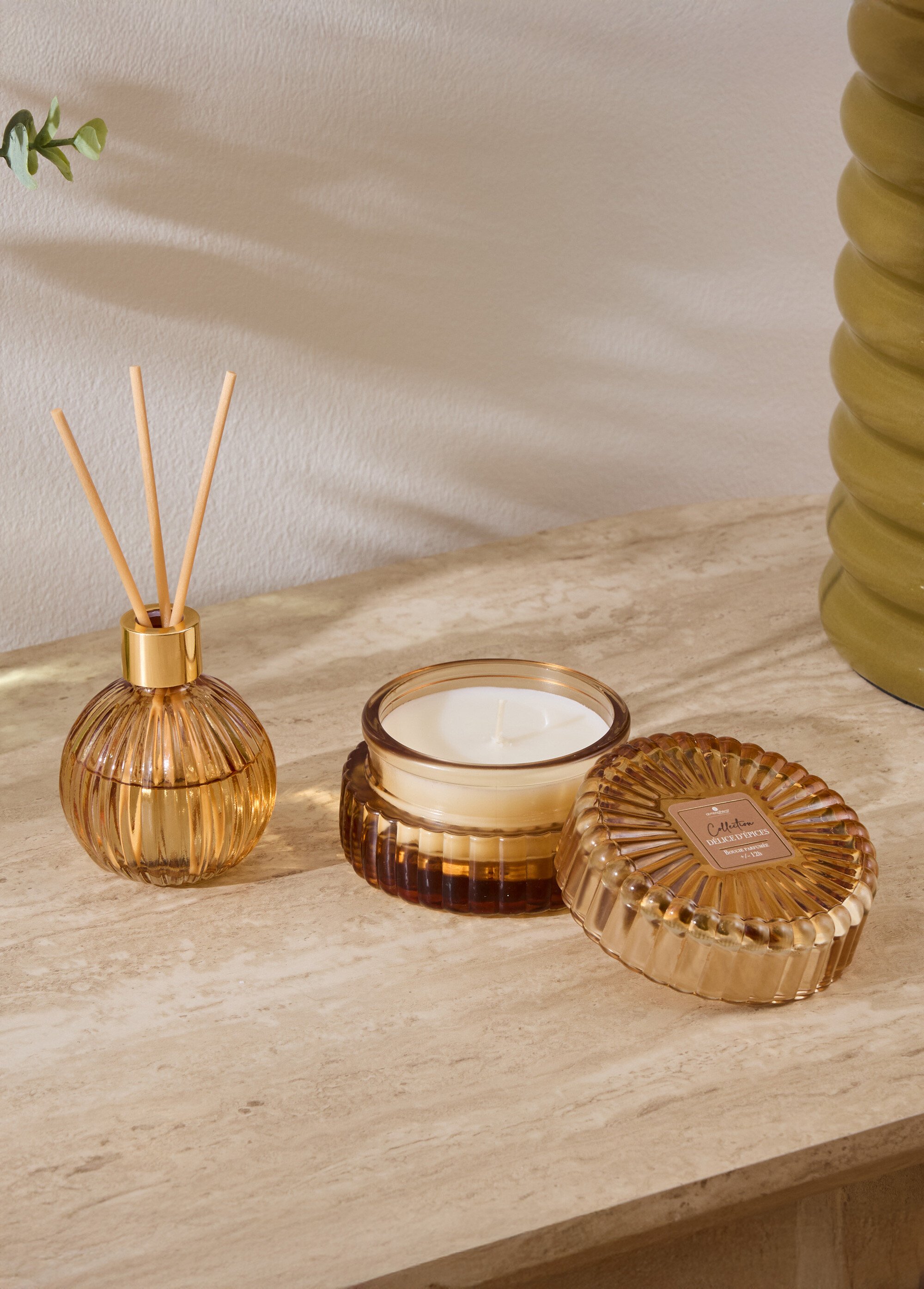 Coffret Senteur : bougie + diffuseur Marron JJA-211729B SI1