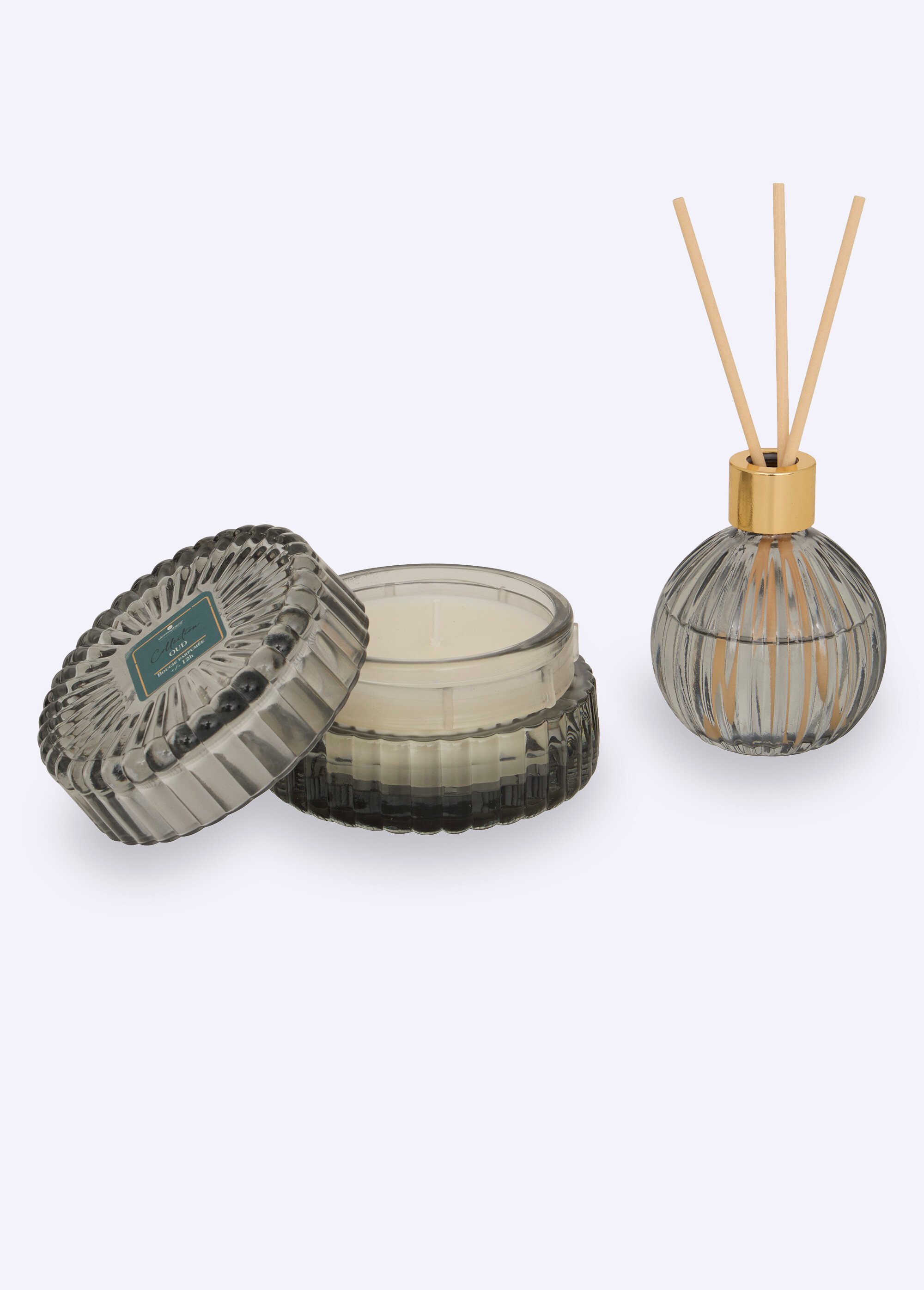 Coffret Senteur : bougie + diffuseur Blanc JJA-211729B FA1