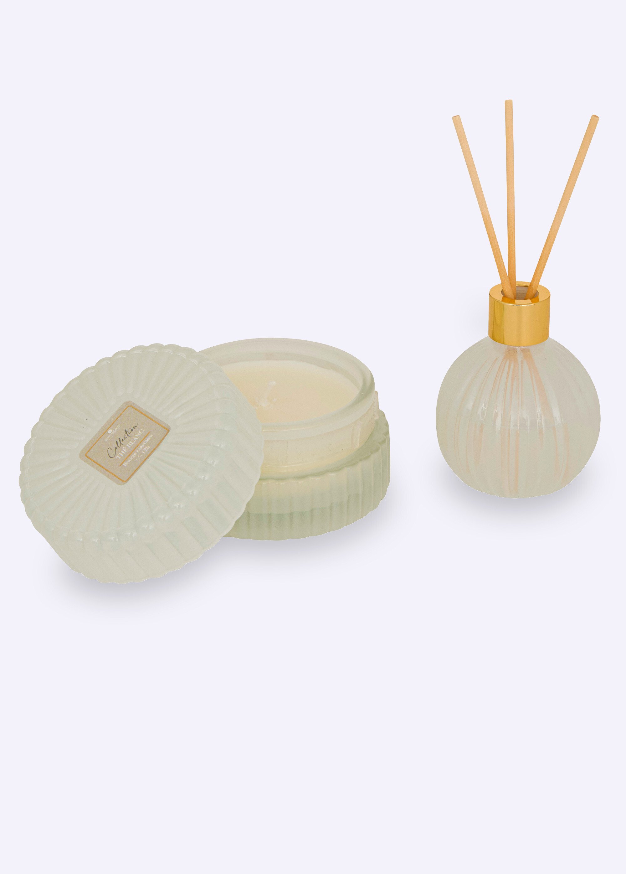 Coffret Senteur : bougie + diffuseur Blanc JJA-211729B FA1